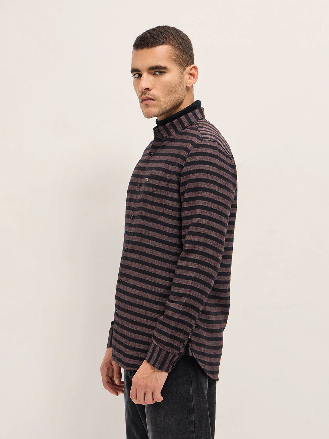 Men Pink Casual Shirt - Image 3