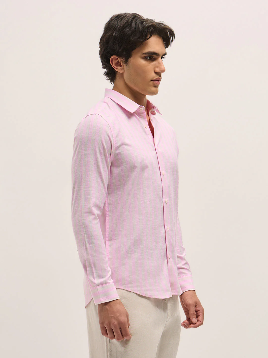 Men Pink Casual Shirt - Image 3