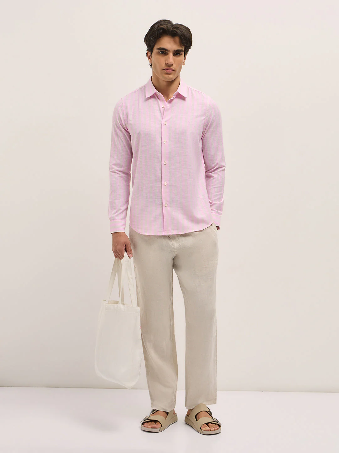 Men Pink Casual Shirt - Image 4
