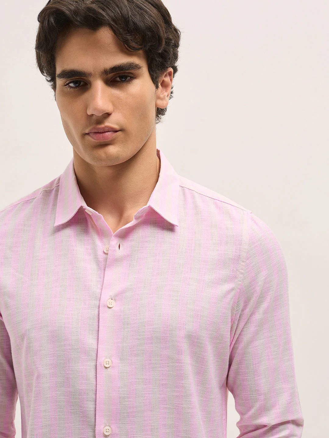 Men Pink Casual Shirt - Image 5