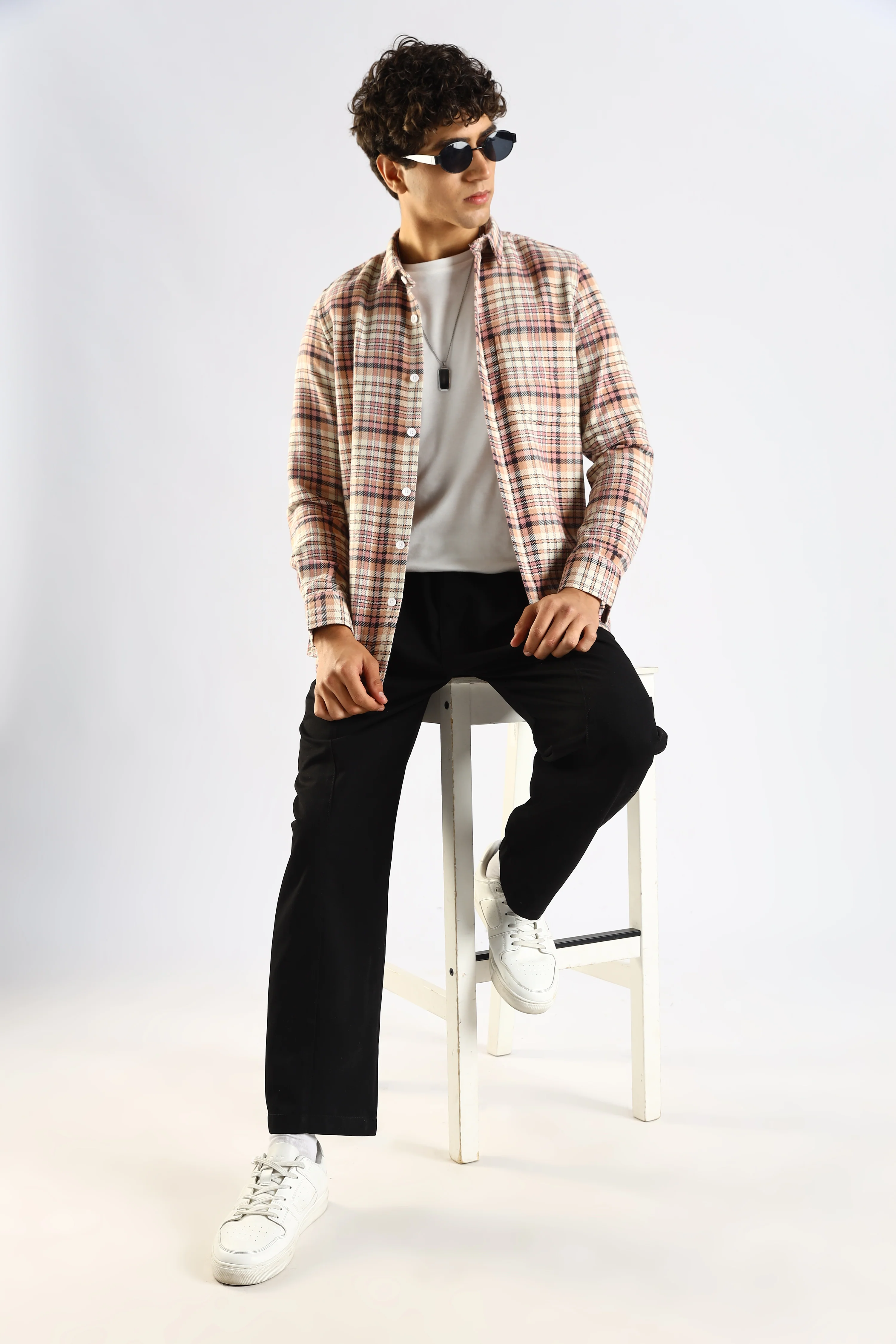 Men Pink Cotton Blend Checked Shirt - Image 12
