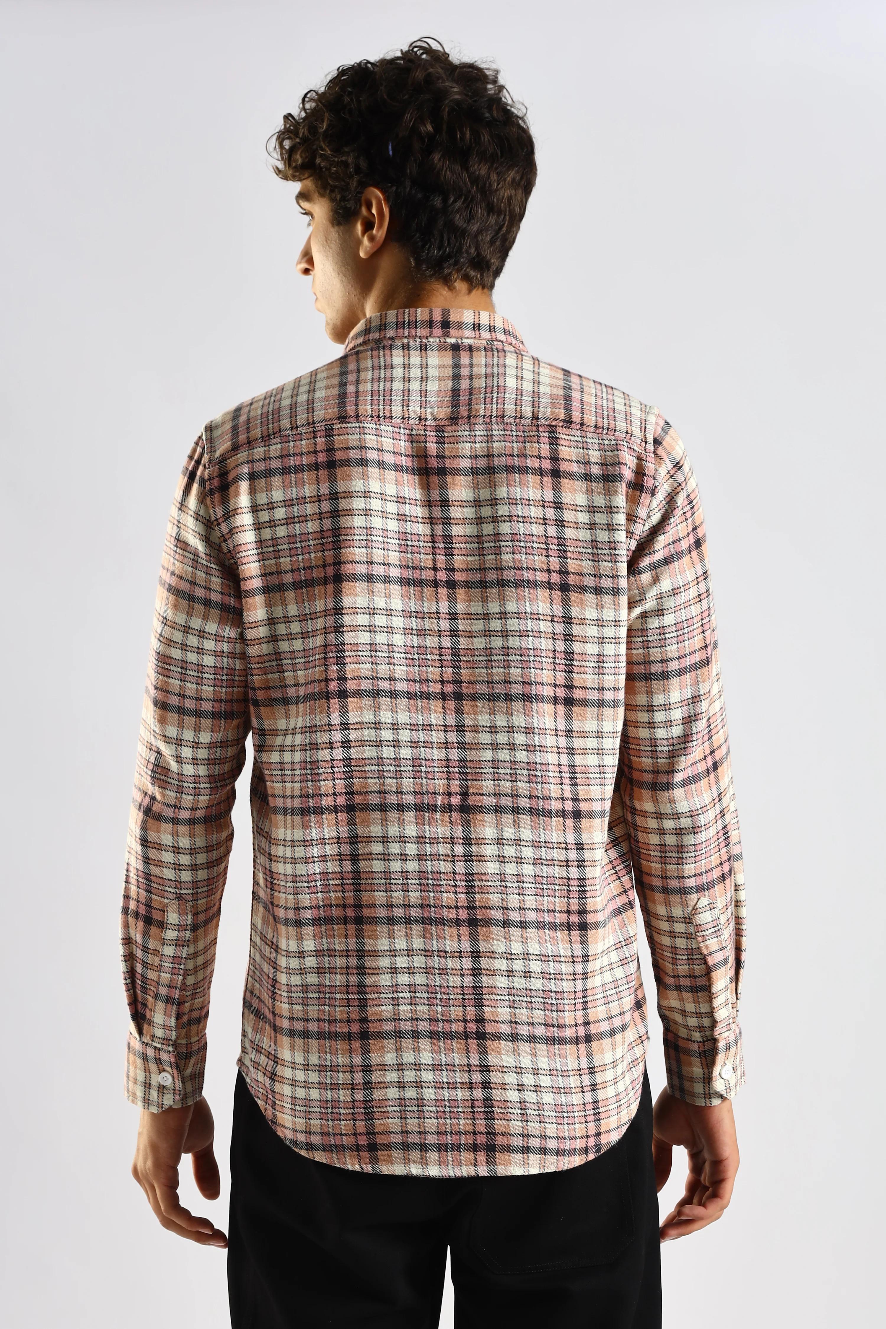 Men Pink Cotton Blend Checked Shirt - Image 2