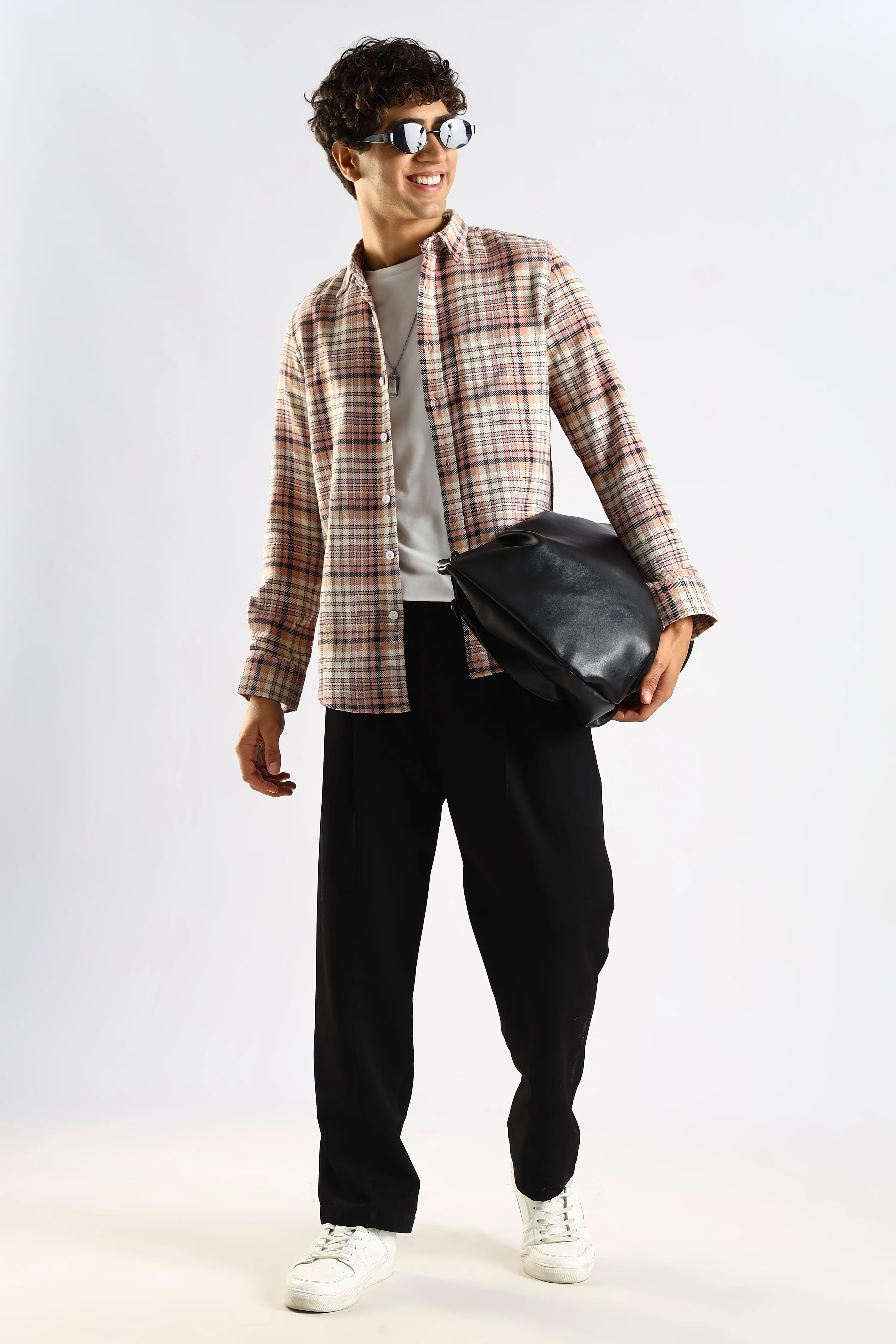 Men Pink Cotton Blend Checked Shirt - Image 9