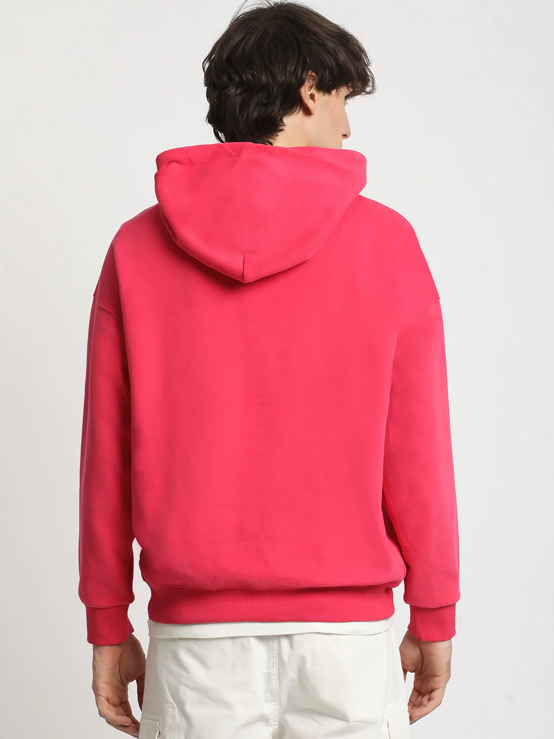 Men  Pink Cotton Hoodie - Image 4