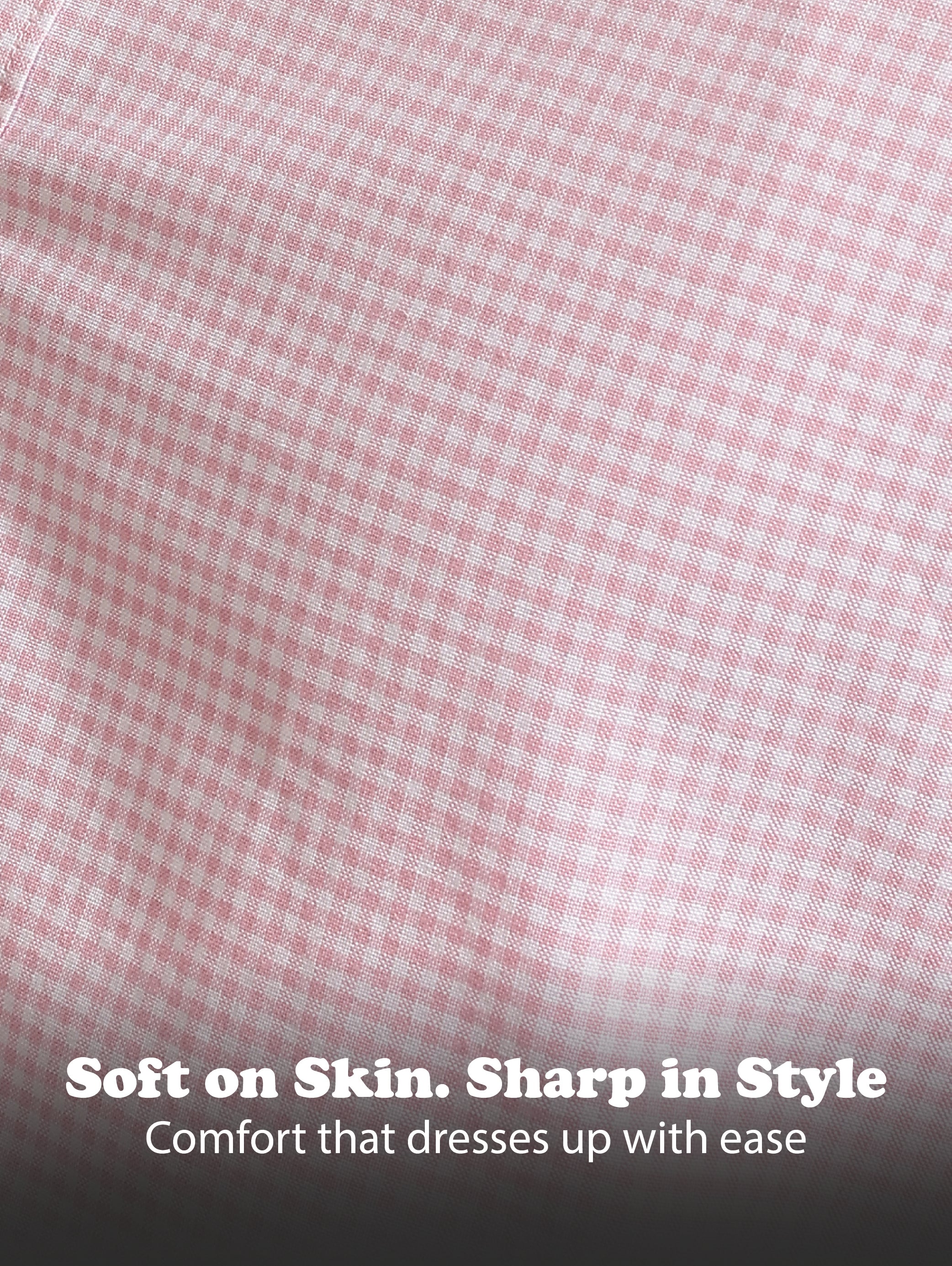 Men Pink Cotton Oxford Slim Fit Mini Checks Shirt - Image 12