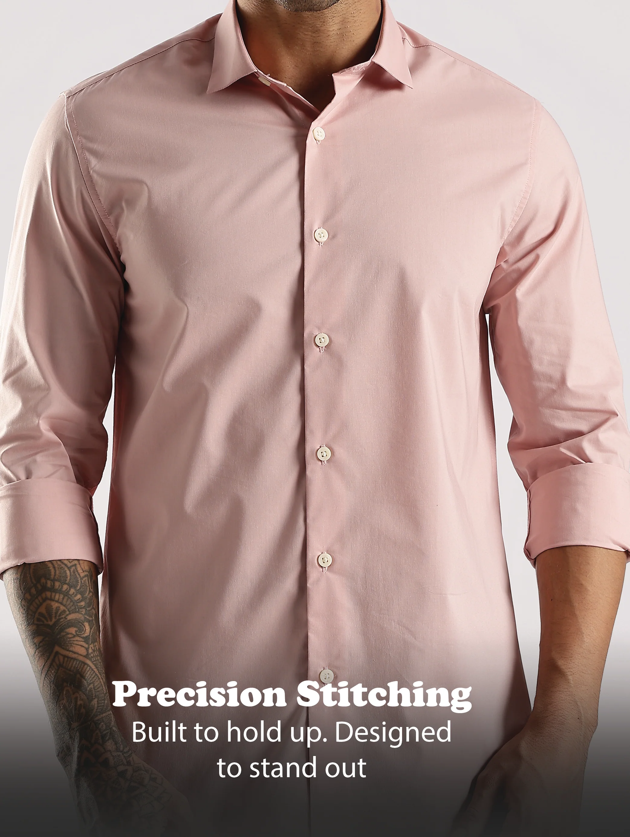 Men Pink Cotton Slim Fit Shirt - Image 10