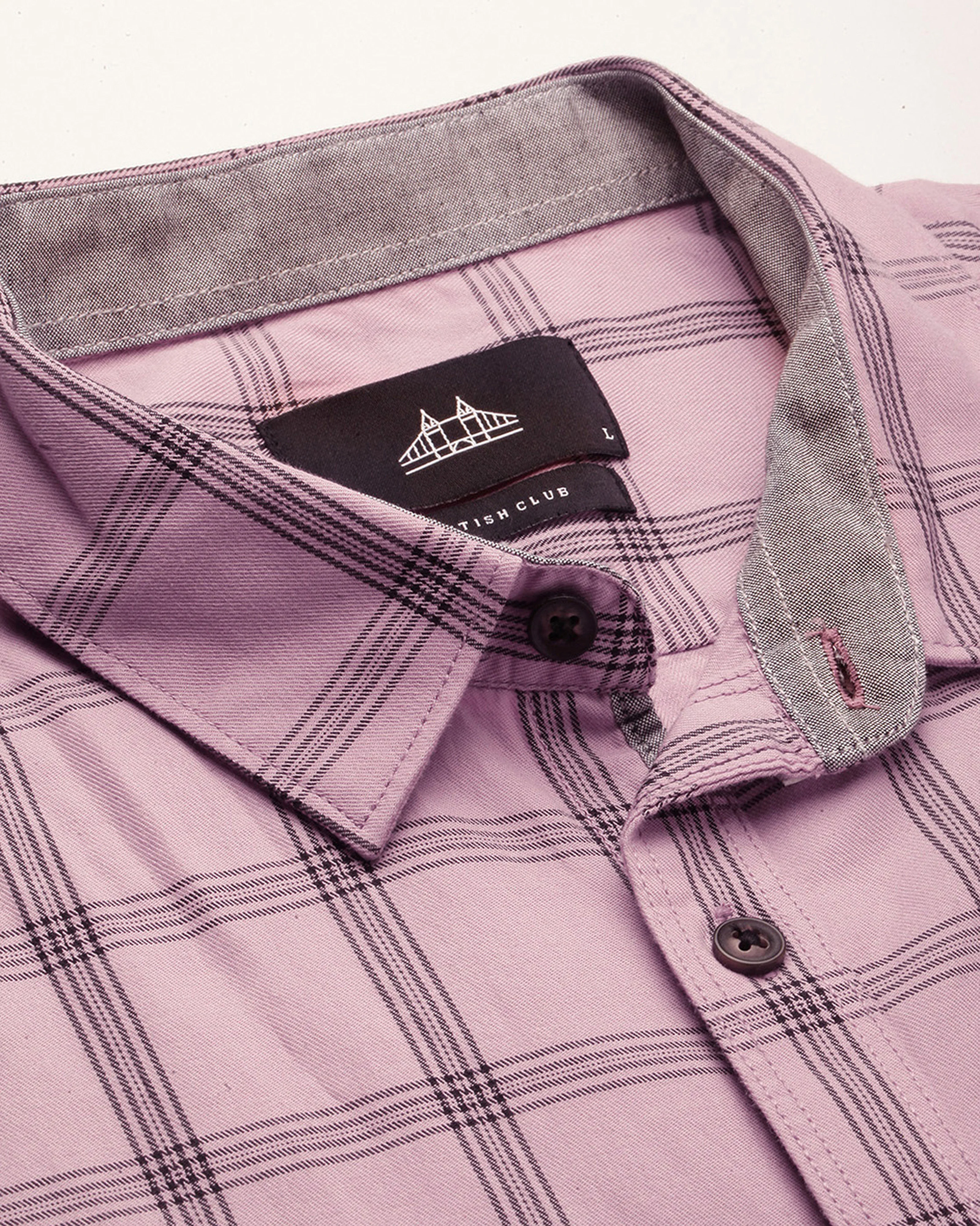 Men Pink Cotton Slim Shirt - Image 3