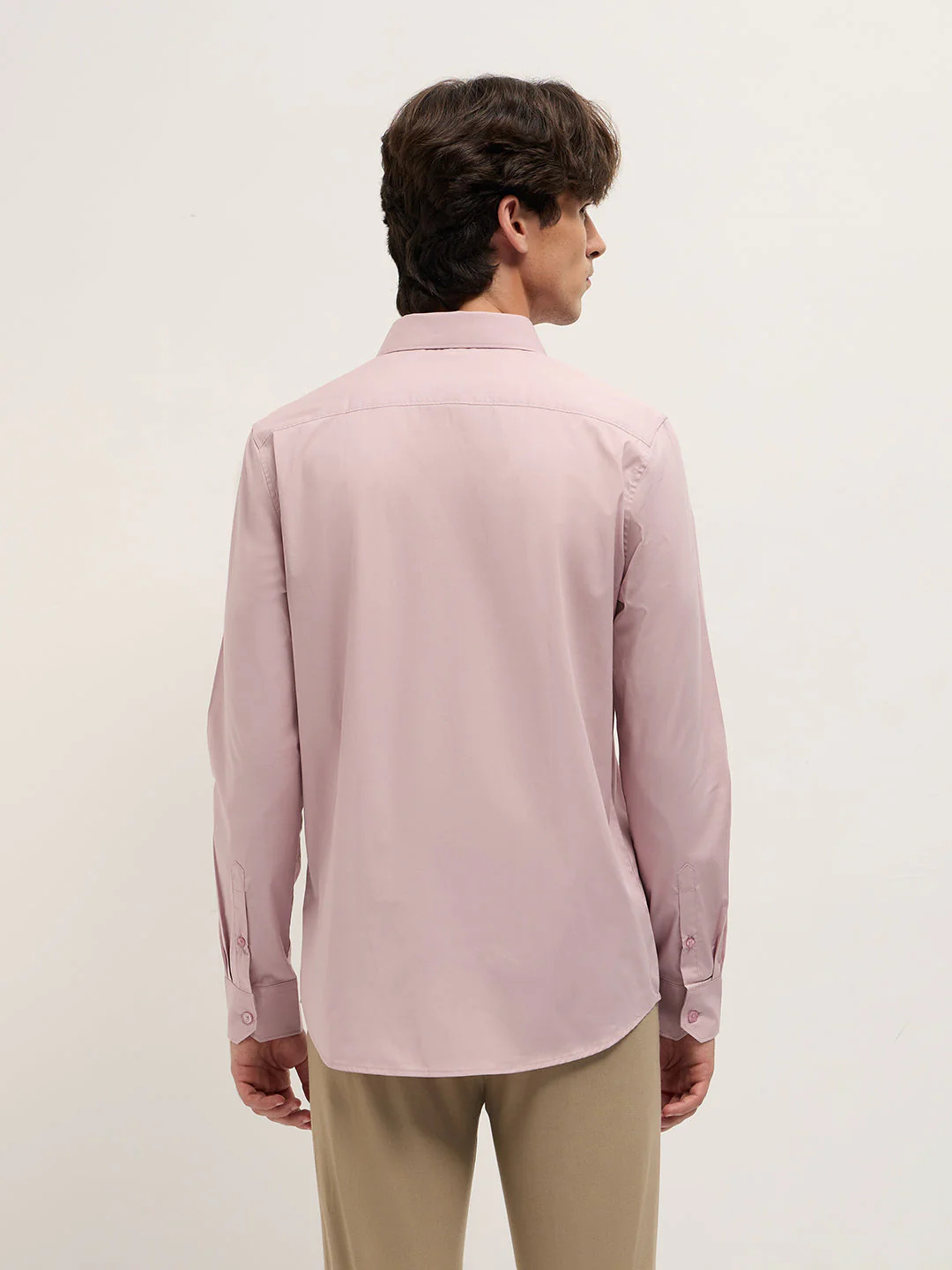 Men Pink Cotton Solid Tailored Fit Formal Shirt - Image 2
