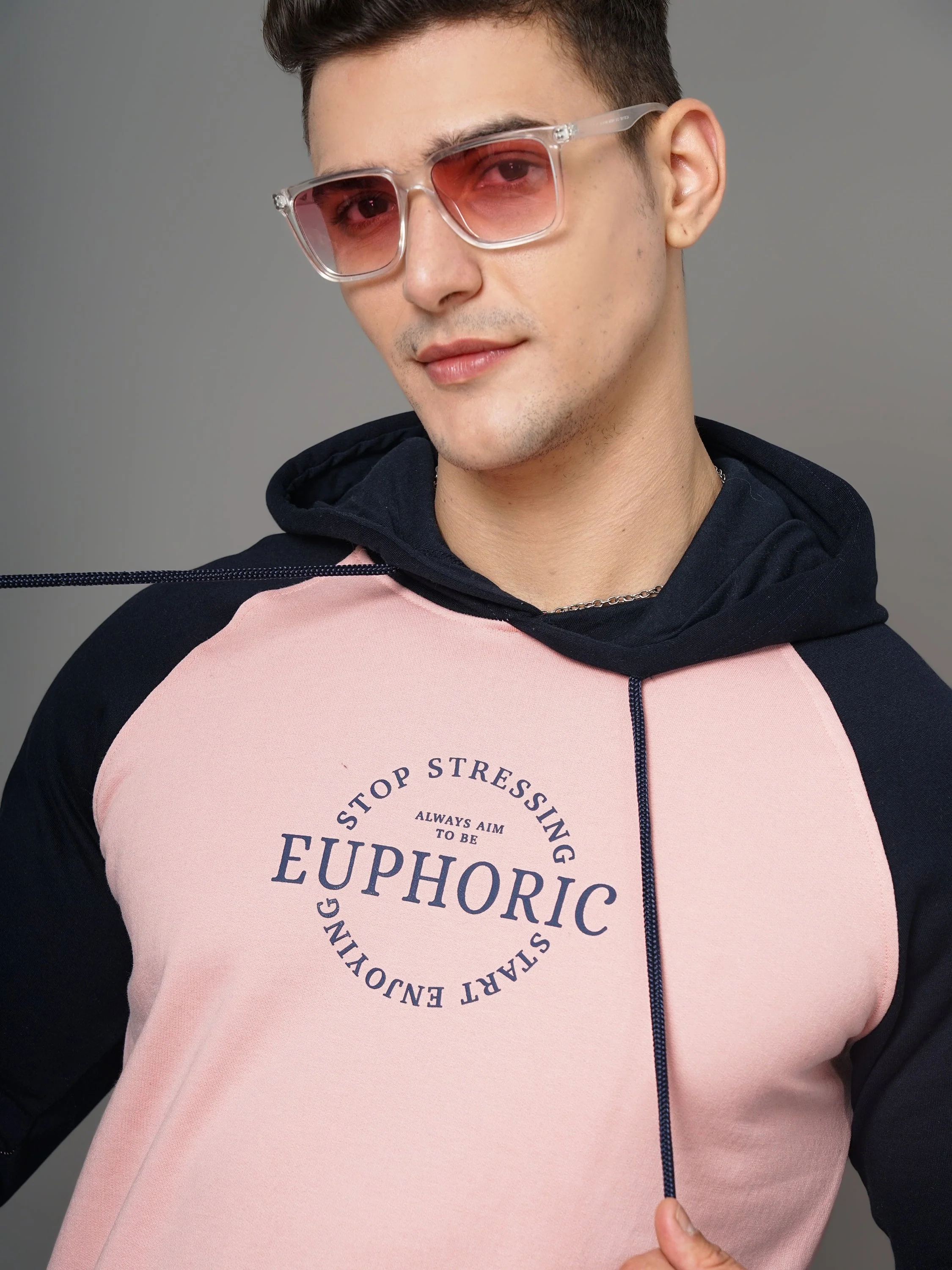 Men Pink Euphoric Hoodie - Image 5