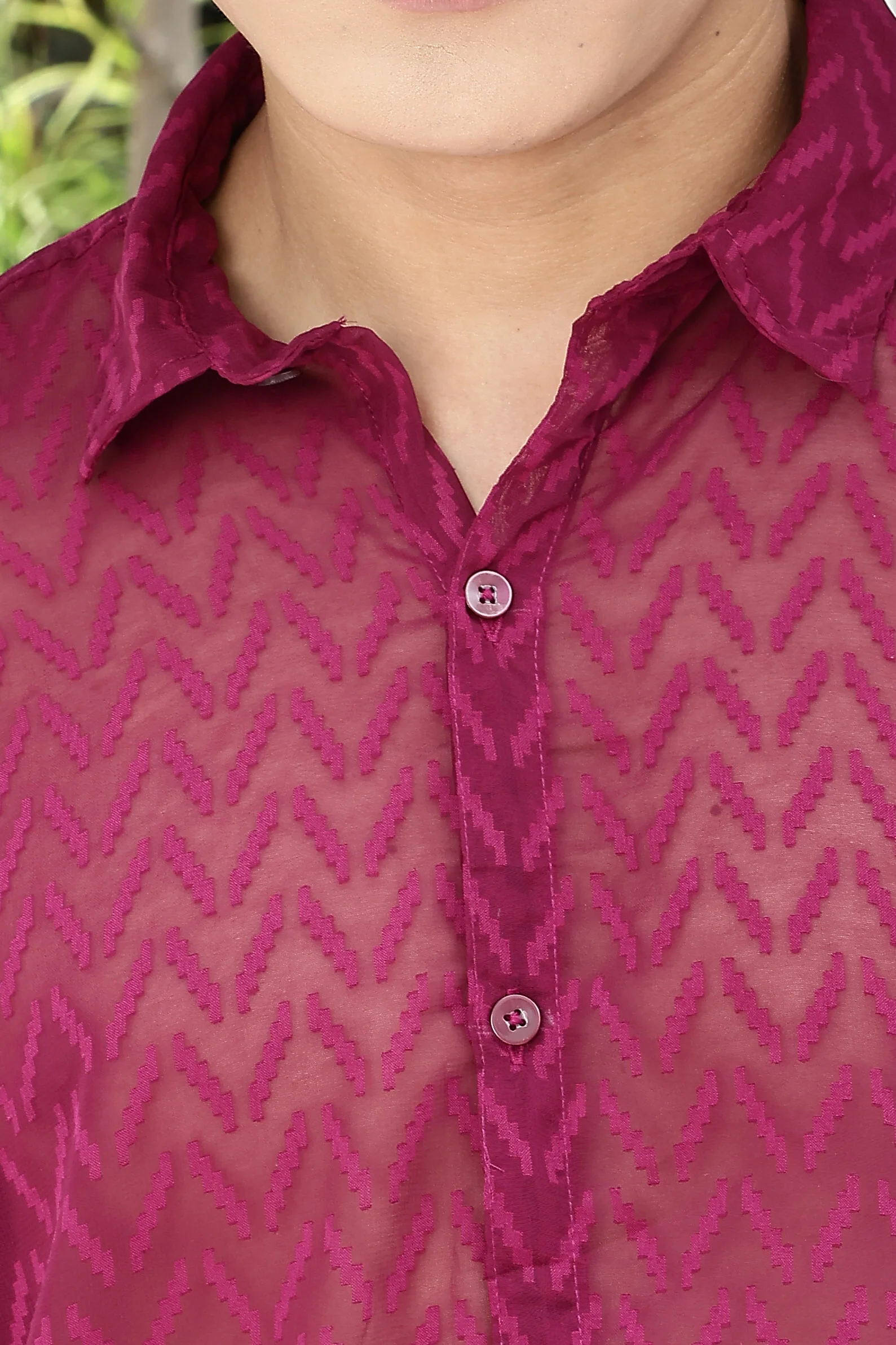 Men Pink Georgette Shirt - Image 4
