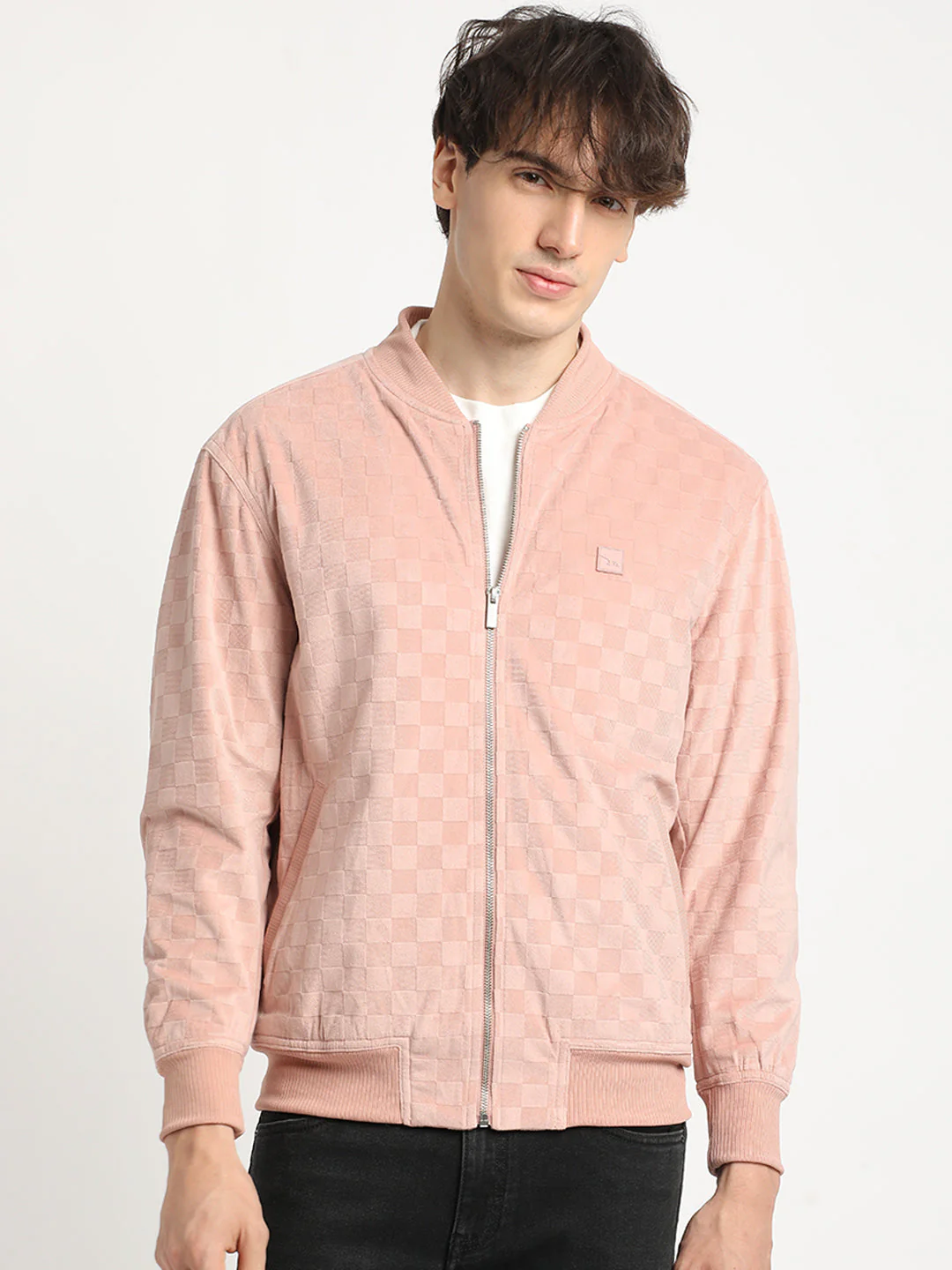 Men  Pink Lightweight Bomber Jacket - Image 2