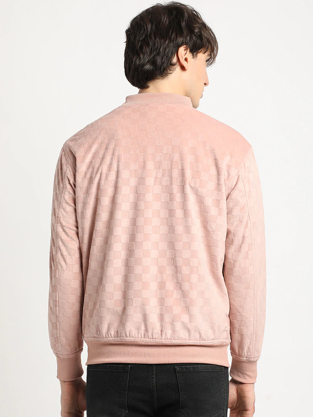 Men  Pink Lightweight Bomber Jacket - Image 4