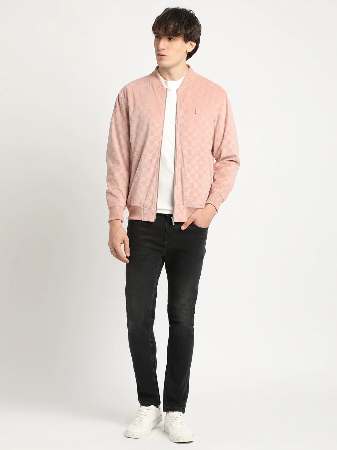 Men  Pink Lightweight Bomber Jacket - Image 5