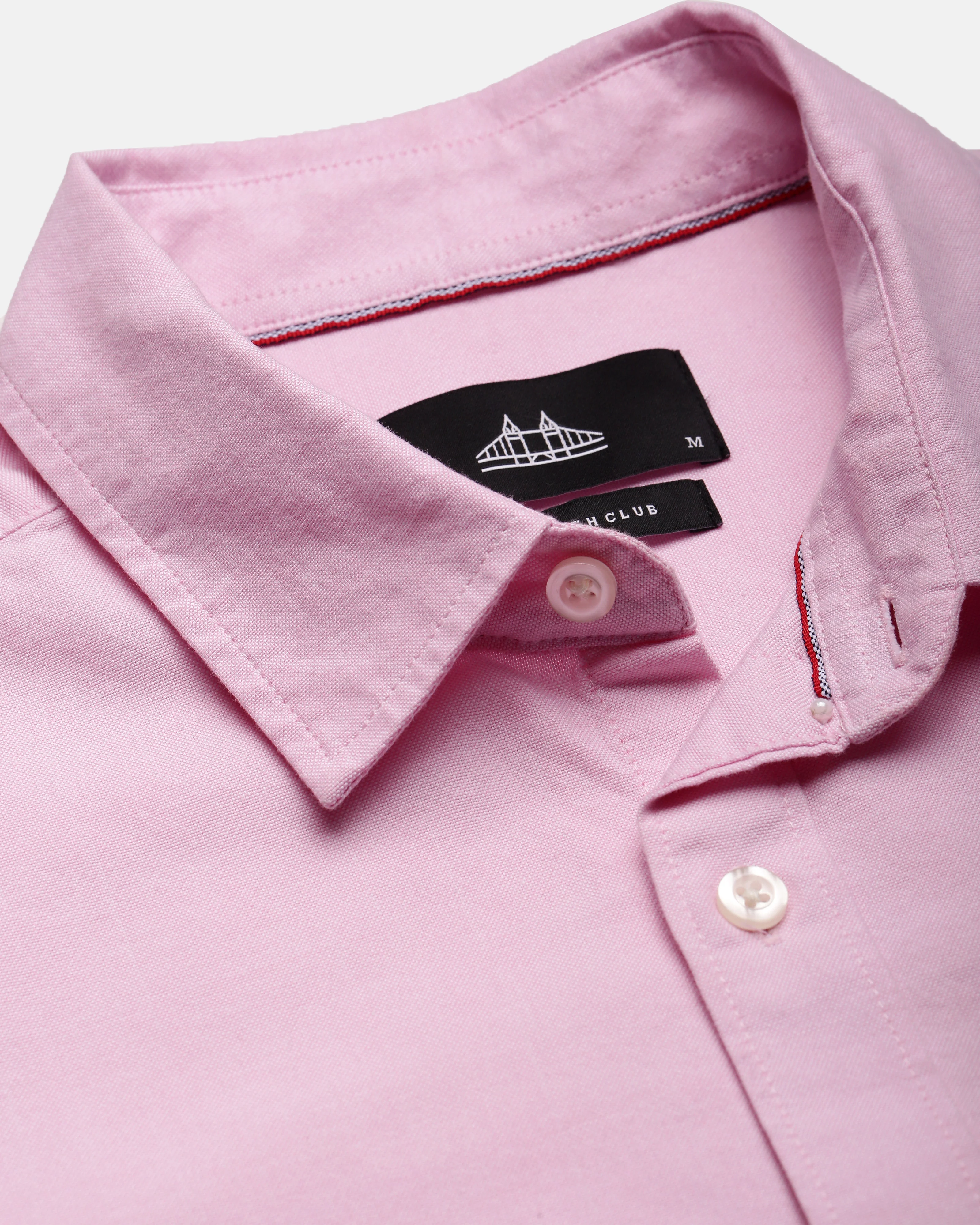Men Pink Oxford Shirt - Image 8