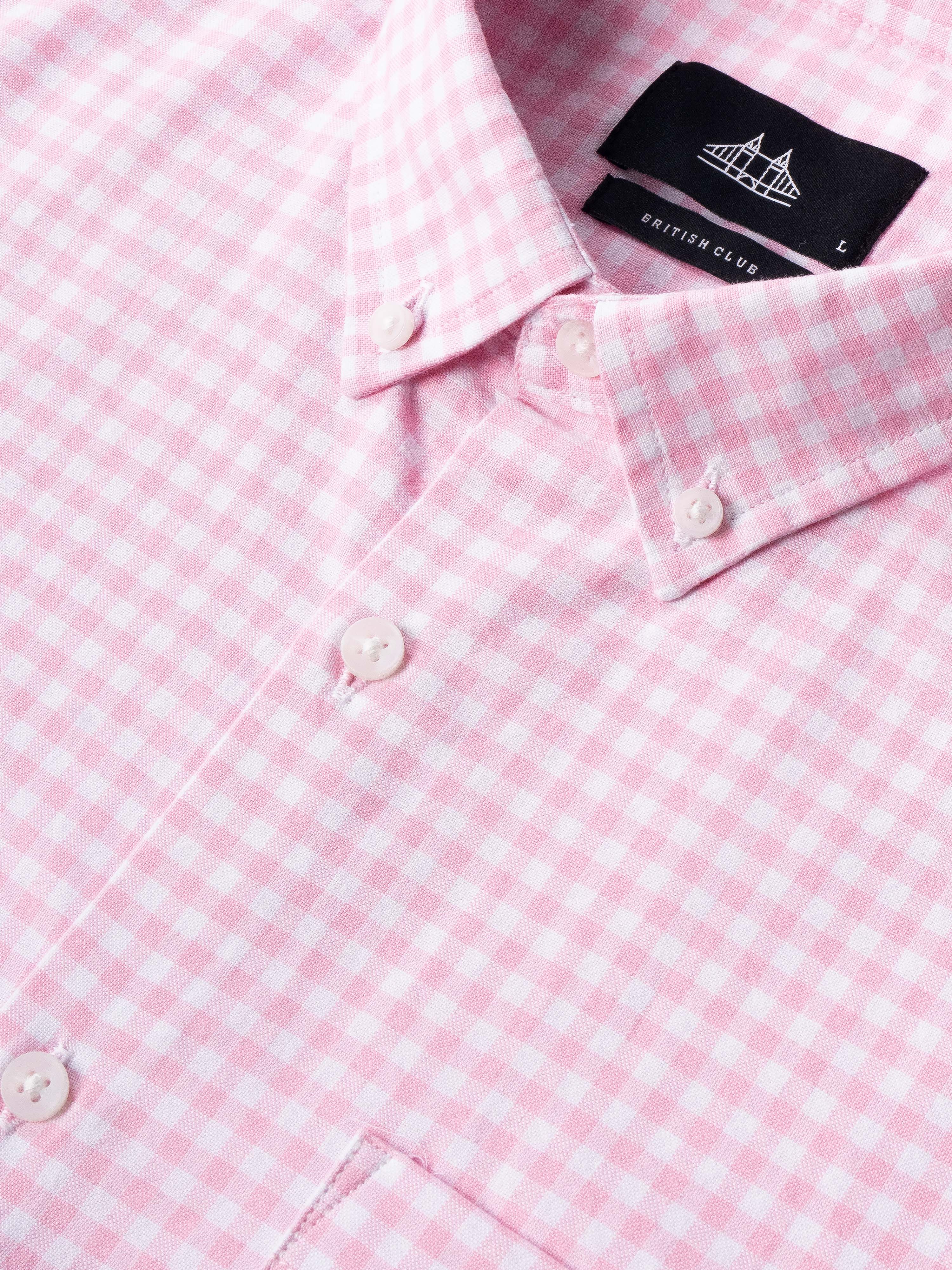Men Pink Oxford Shirt - Image 6
