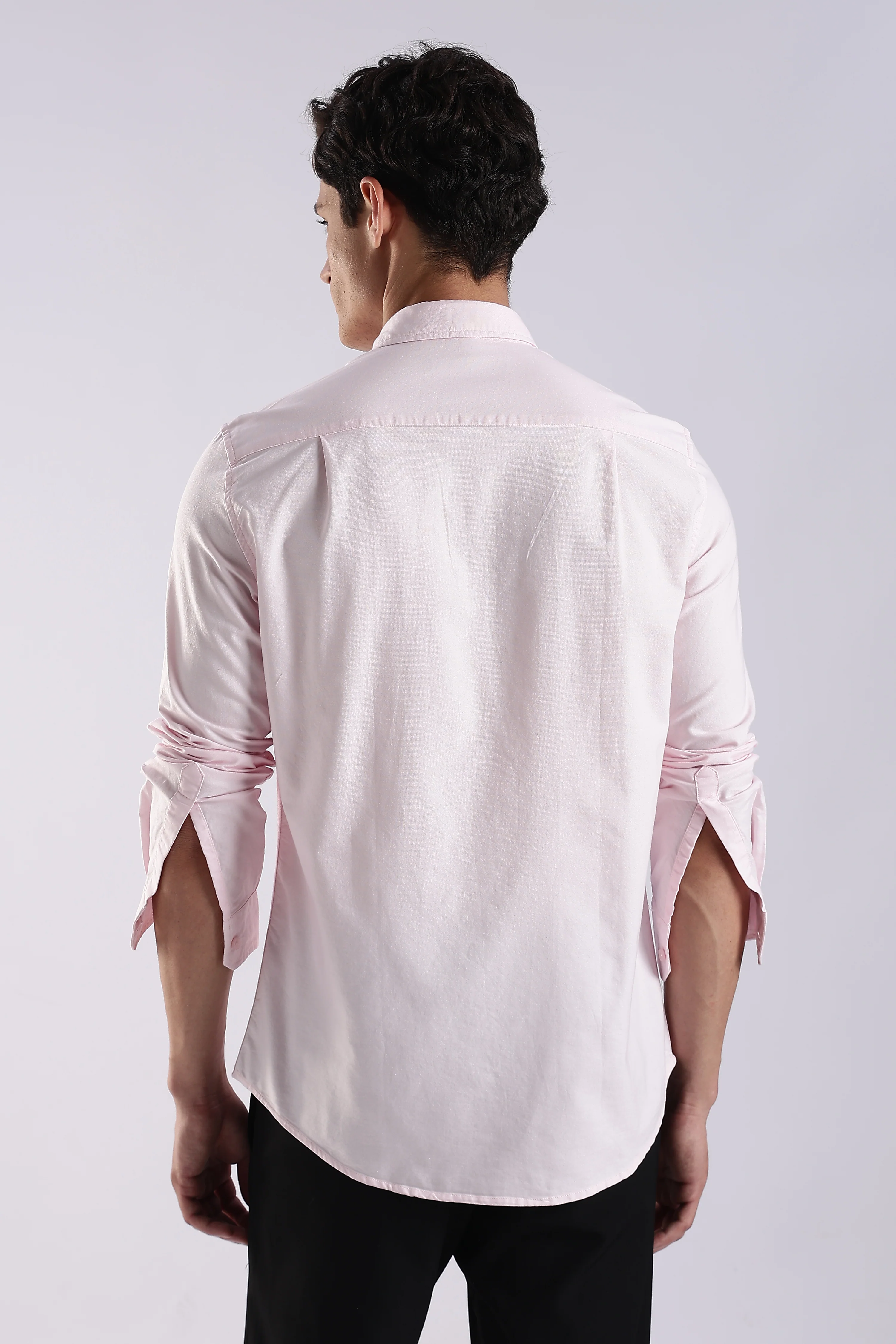 Men Pink Oxford Solid Shirt - Image 2