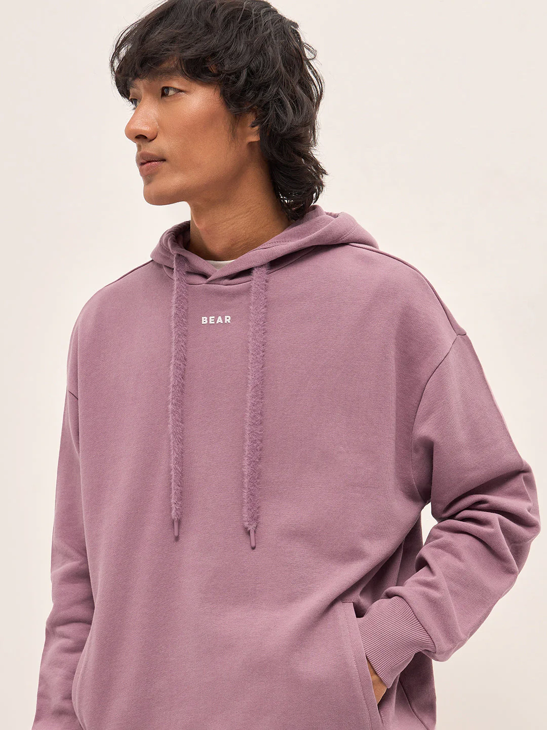 Men Pink Relaxed Fit Hoodie - Image 5