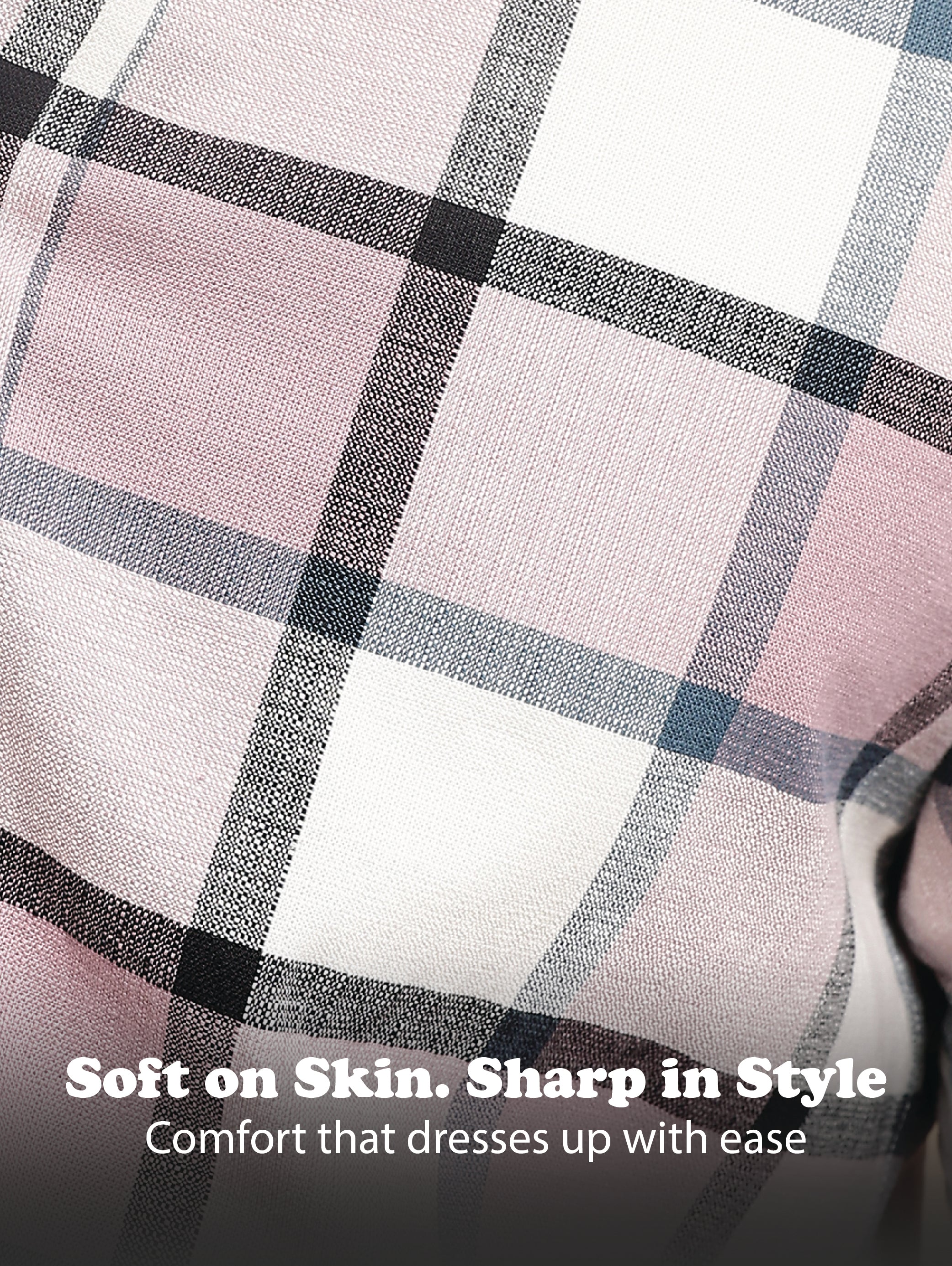 Men Pink Slim Fit Cotton Check Shirt - Image 11