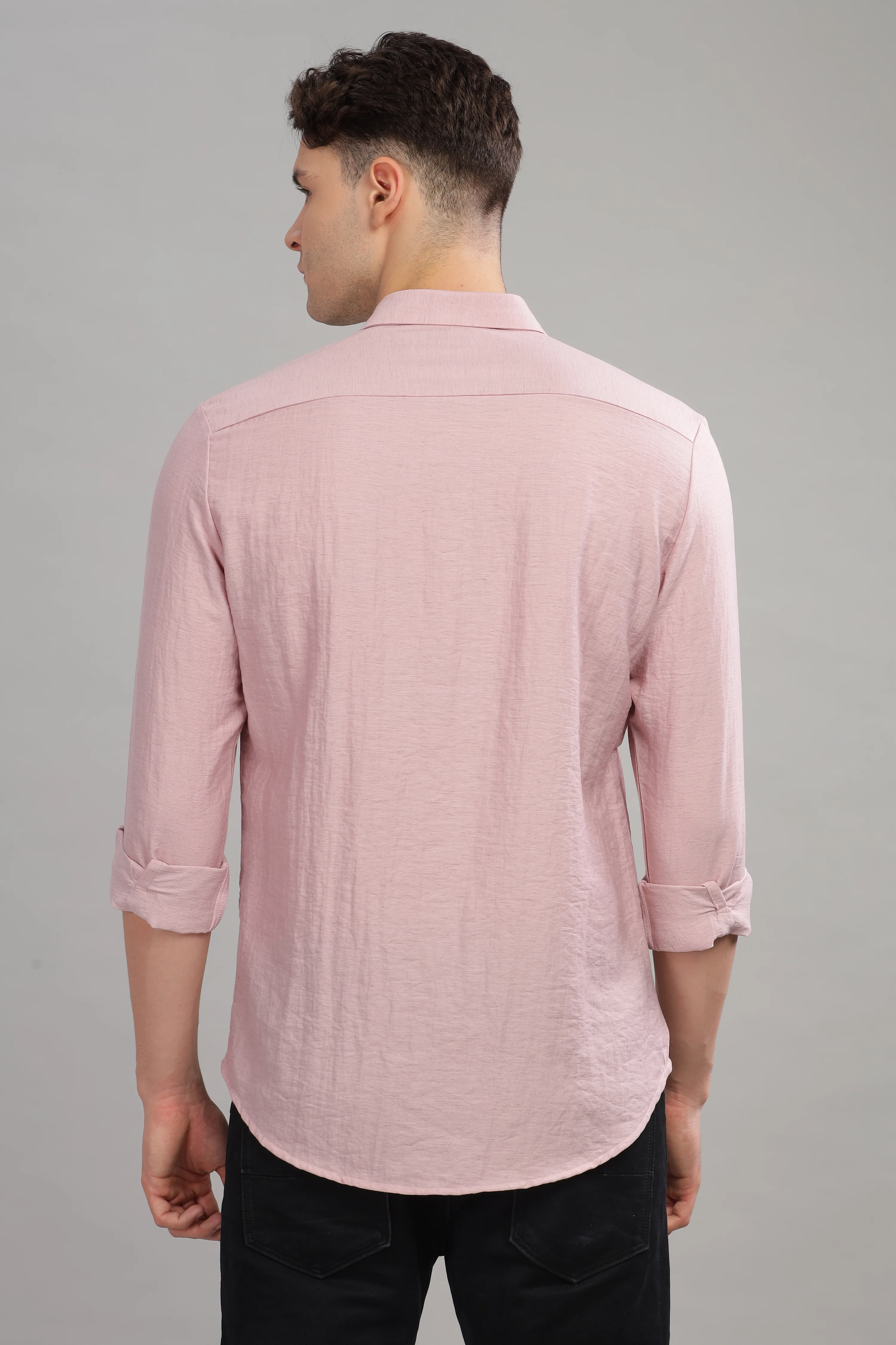 Men Pink Slim Fit Shirt - Image 2