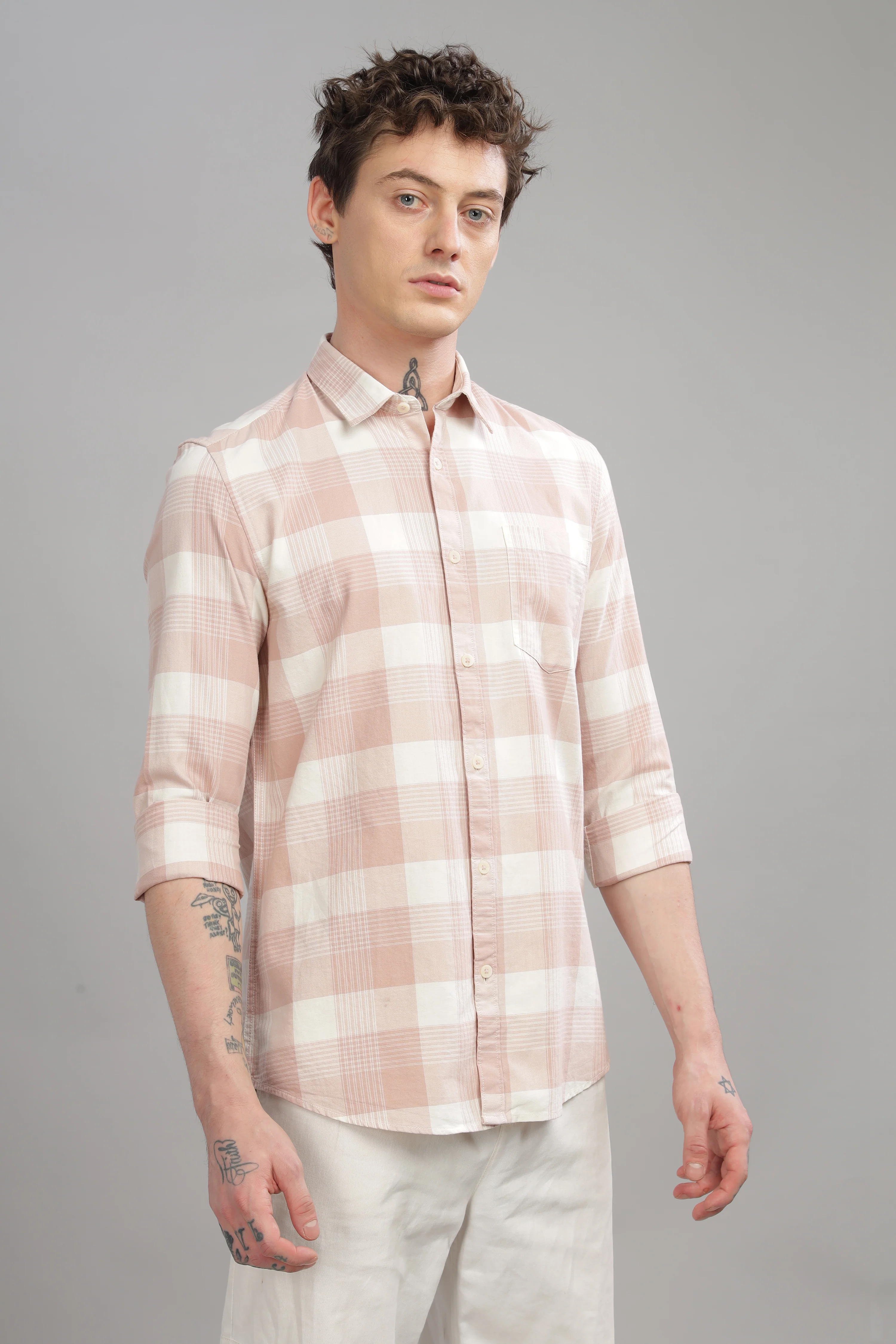 Men Pink Slim Fit Shirt - Image 5