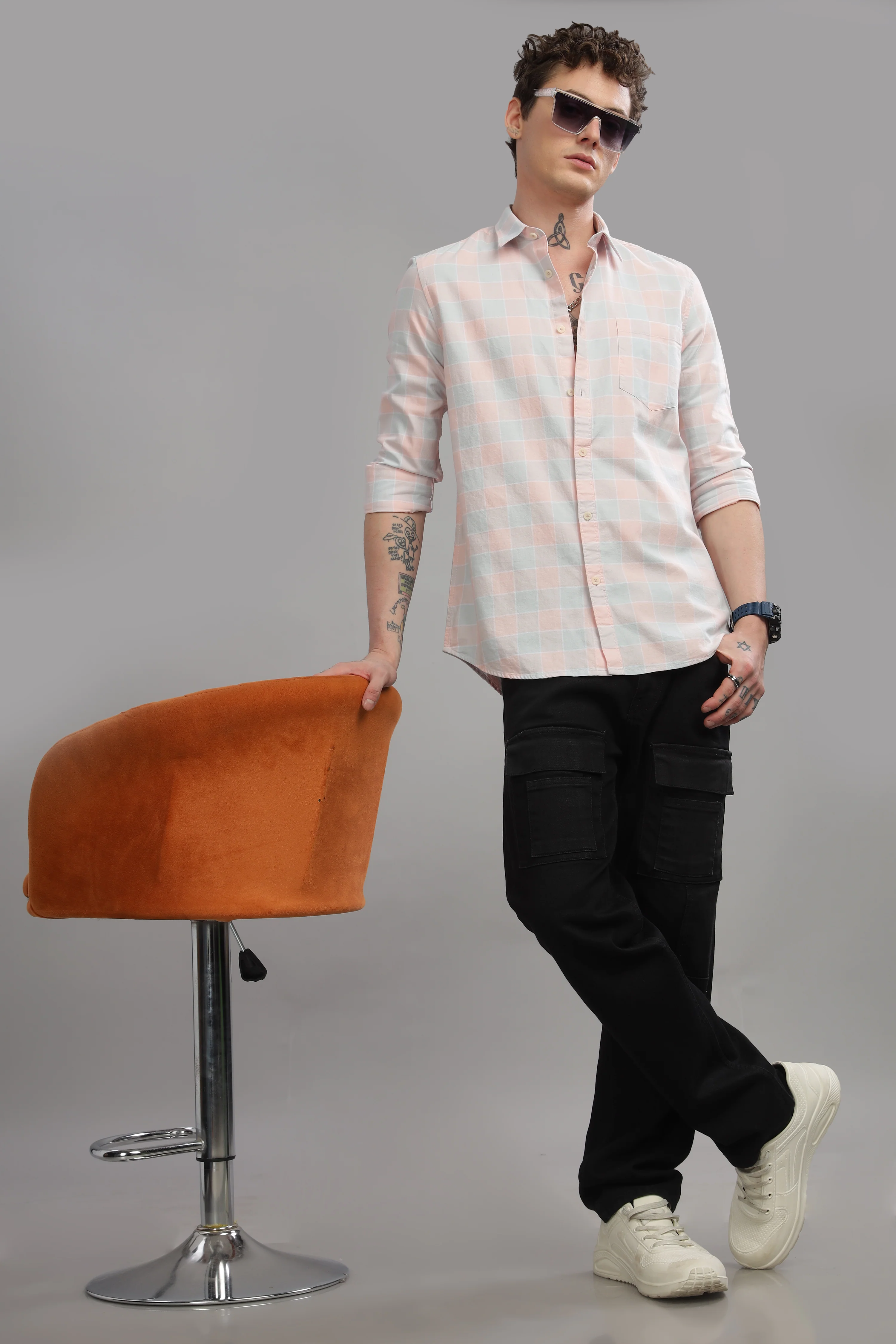 Men Pink Slim Fit Shirt - Image 3