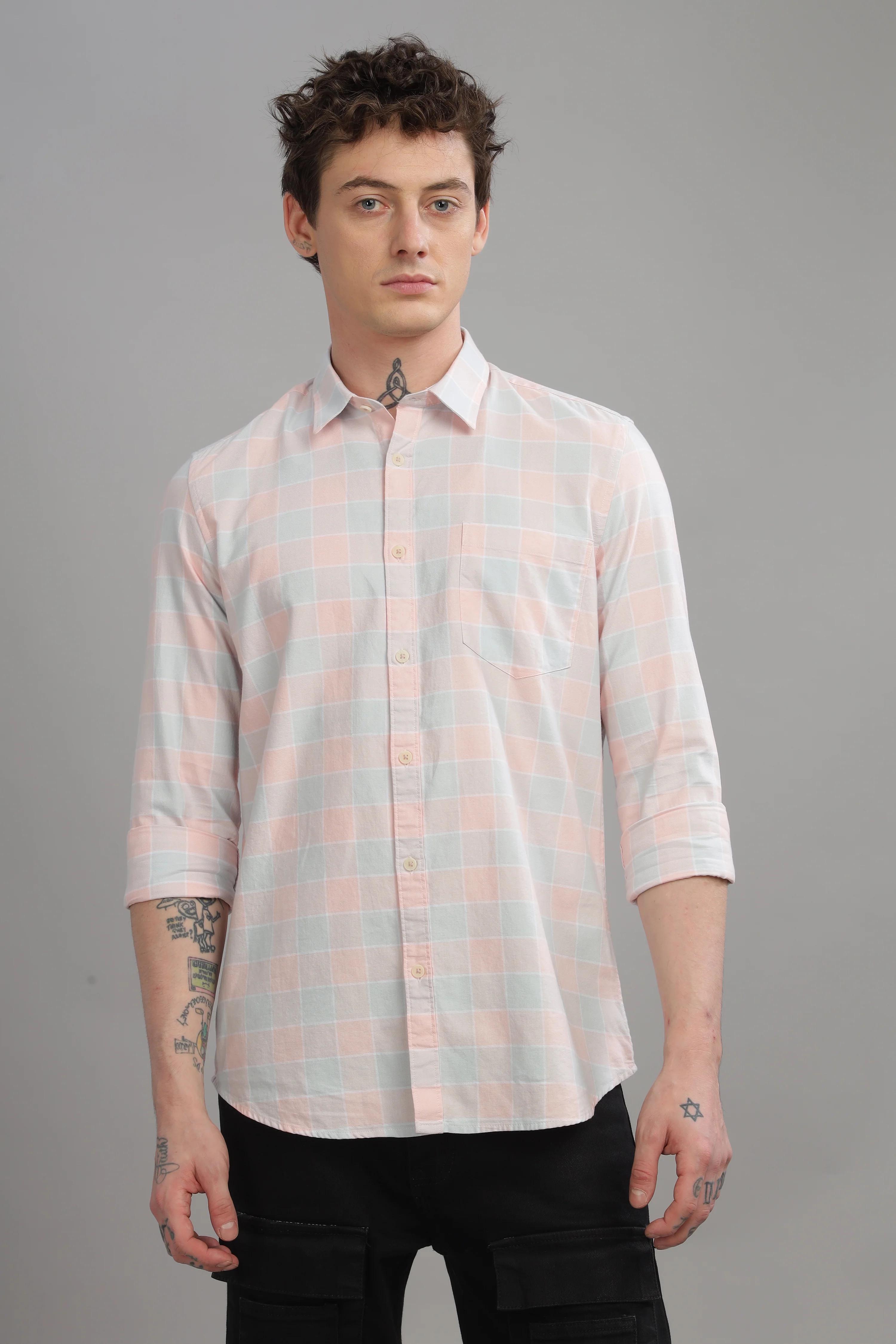 Men Pink Slim Fit Shirt - Image 4