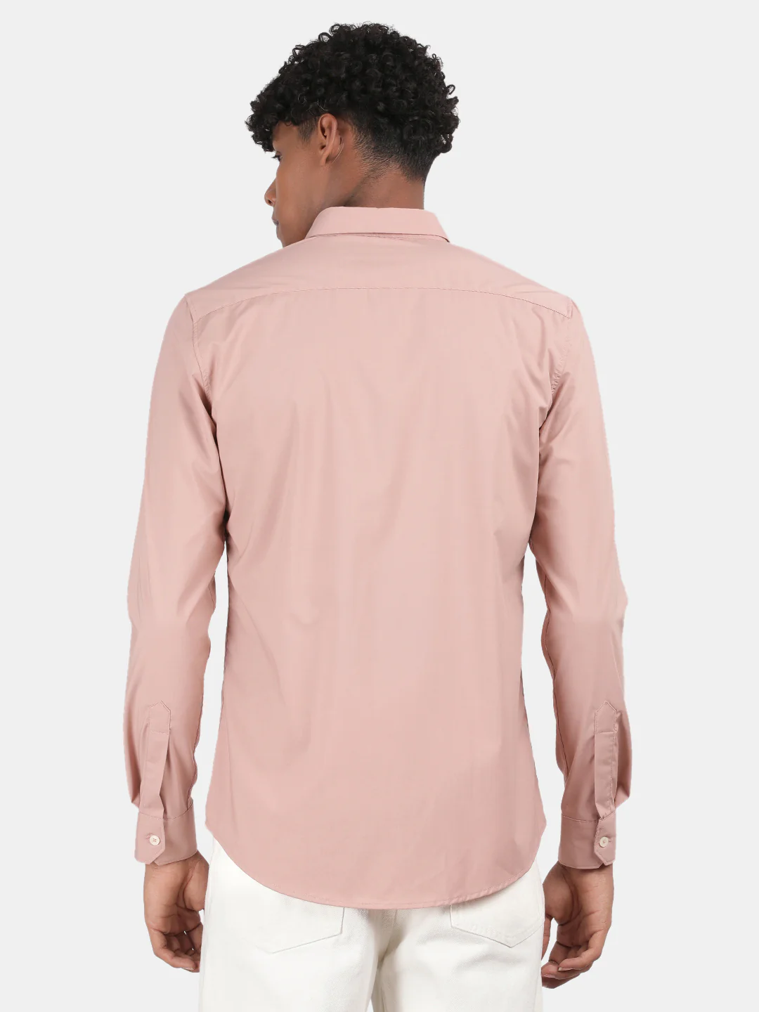 Men Pink Slim Fit Spread Collar Full Sleeve Casual Shirt - Image 2