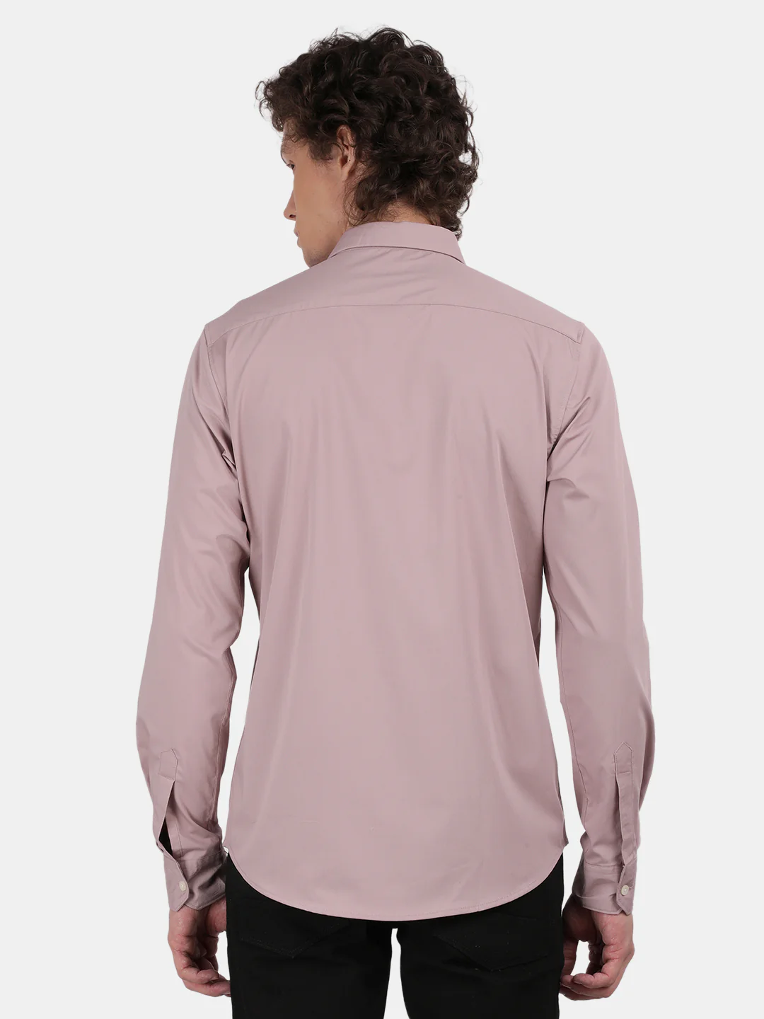 Men Pink Slim Fit Spread Collar Full Sleeve Casual Shirt - Image 2