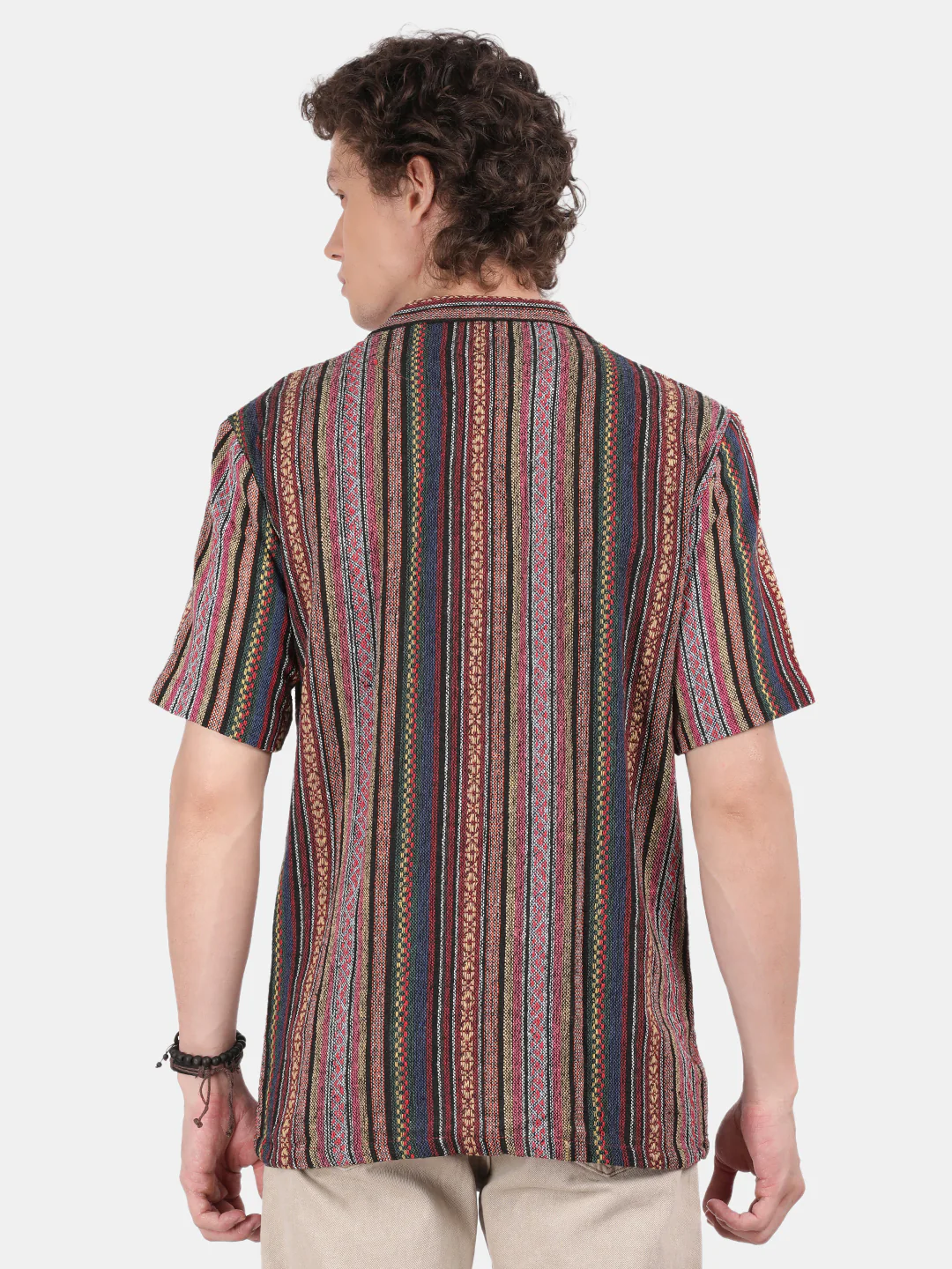 Men Pink Slim Fit Spread Collar Half Sleeve Casual Shirt - Image 2