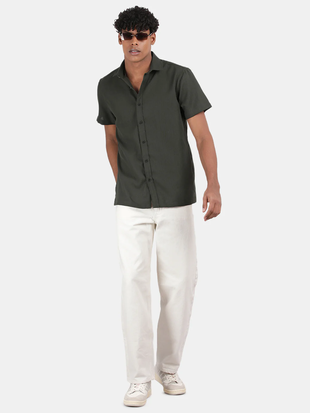 Men Pink Slim Fit Spread Collar Half Sleeve Casual Shirt - Image 3