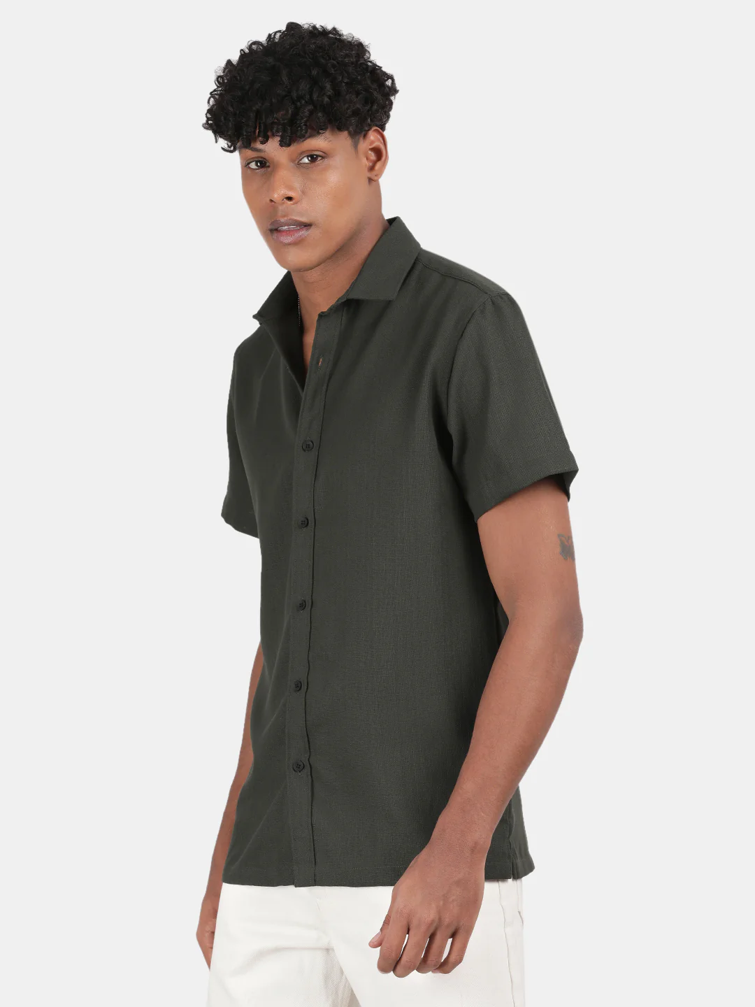 Men Pink Slim Fit Spread Collar Half Sleeve Casual Shirt - Image 5