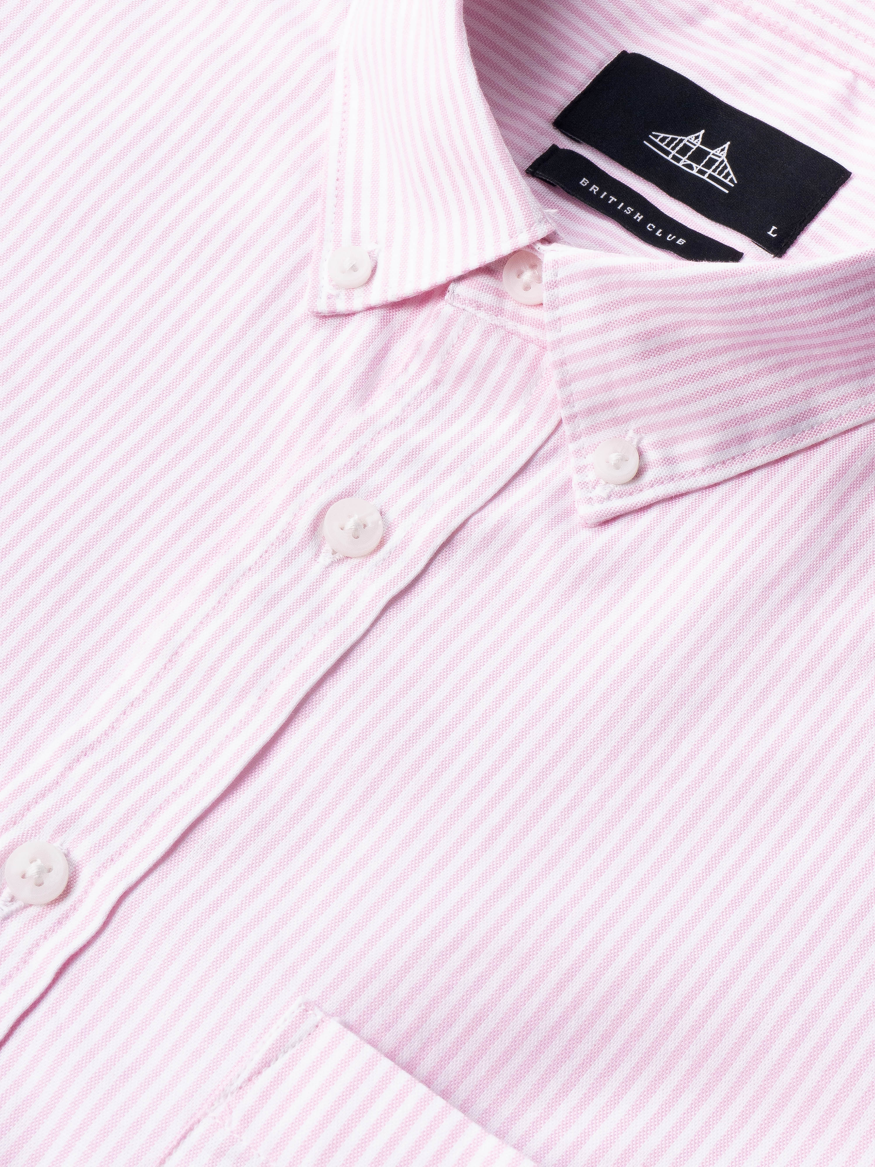 Men Pink Striped Shirt - Image 7