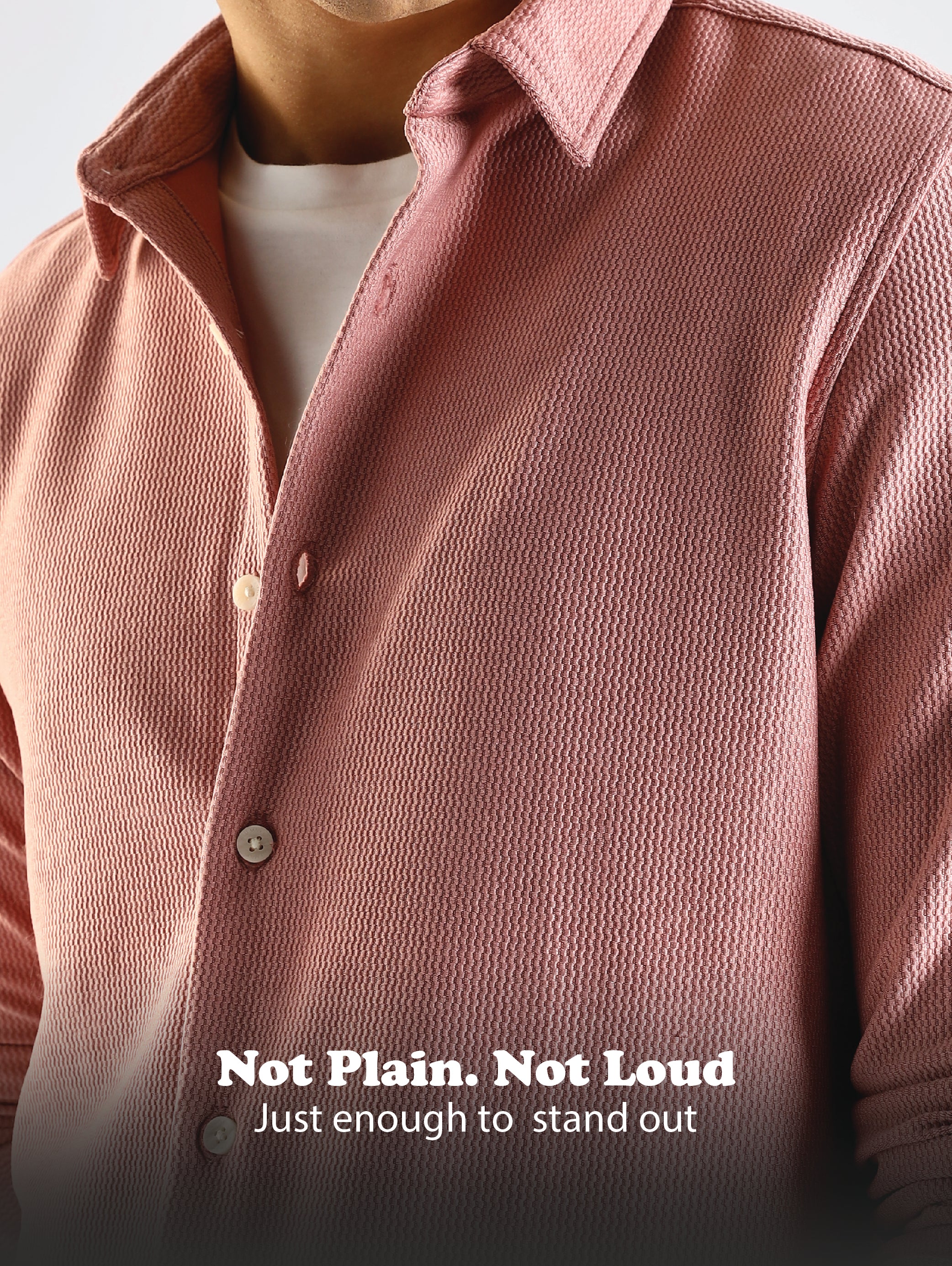 Men Pink Textured Spread Collar Shirt - Image 14