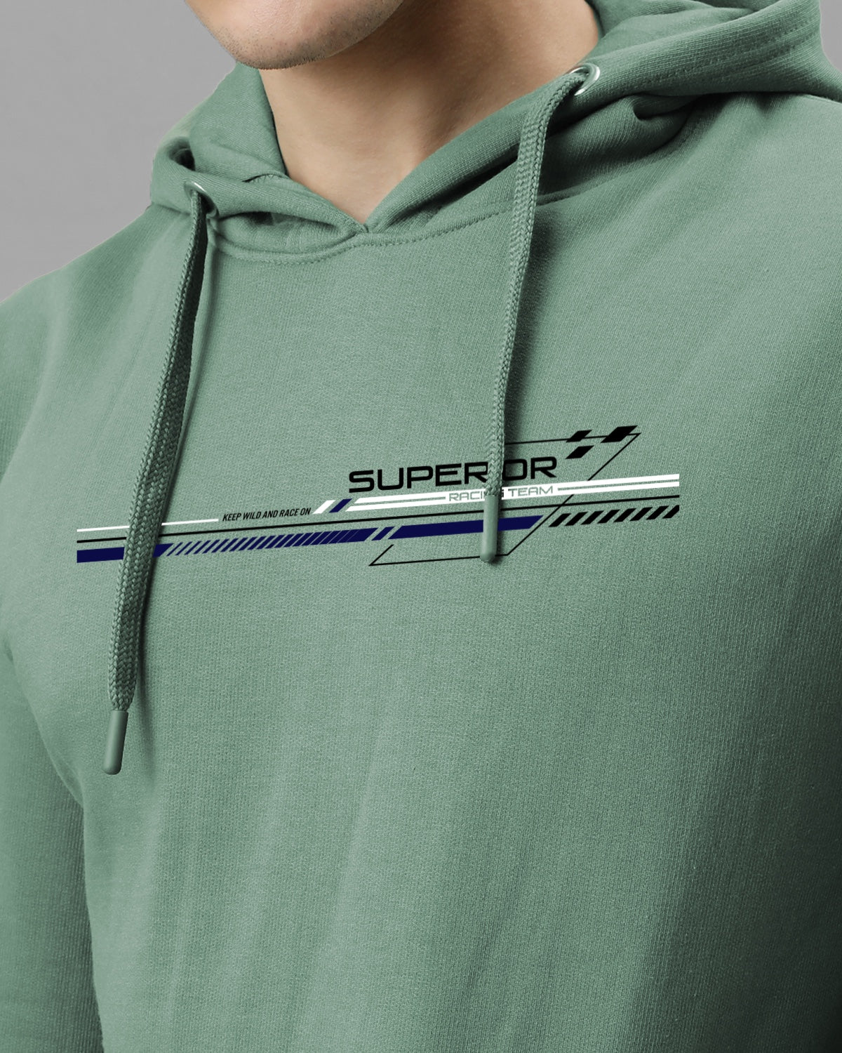 Men Green Long Lasting Printed Hoodie - Image 3