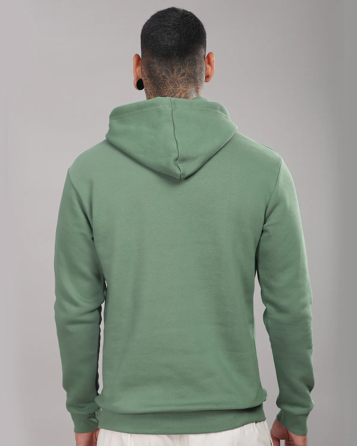 Men Green Printed Hoodie - Image 4