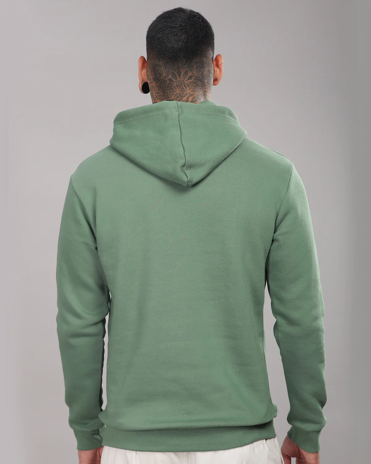 Men Green Printed Hoodie - Image 2