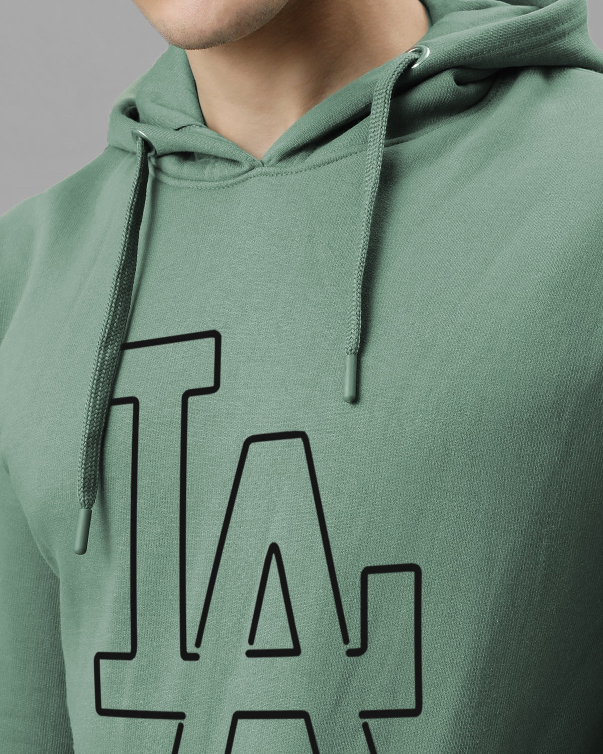 Men Green Printed Hoodie - Image 3