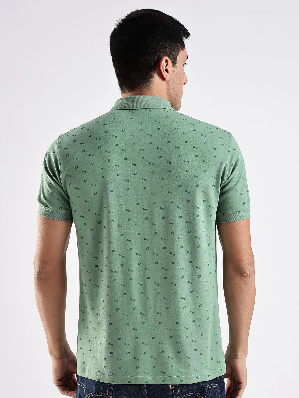 Men Green Regular Fit Polo T-Shirt - Image 2