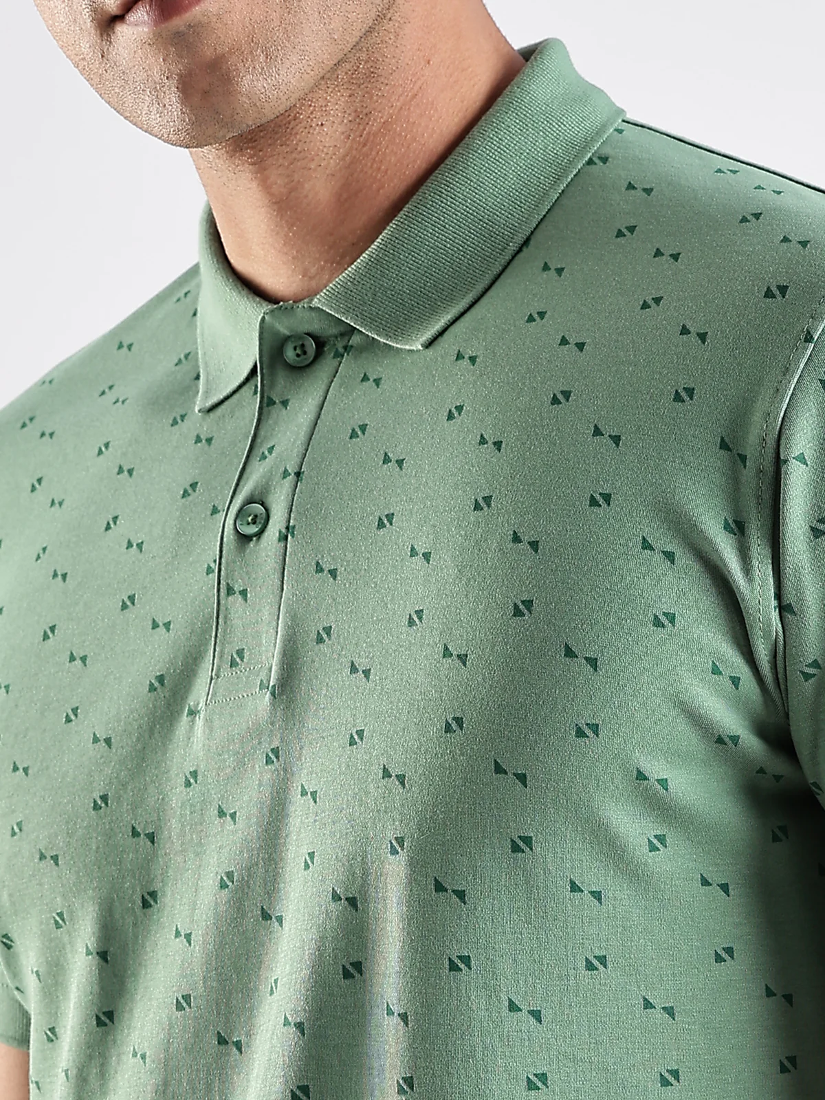Men Green Regular Fit Polo T-Shirt - Image 3