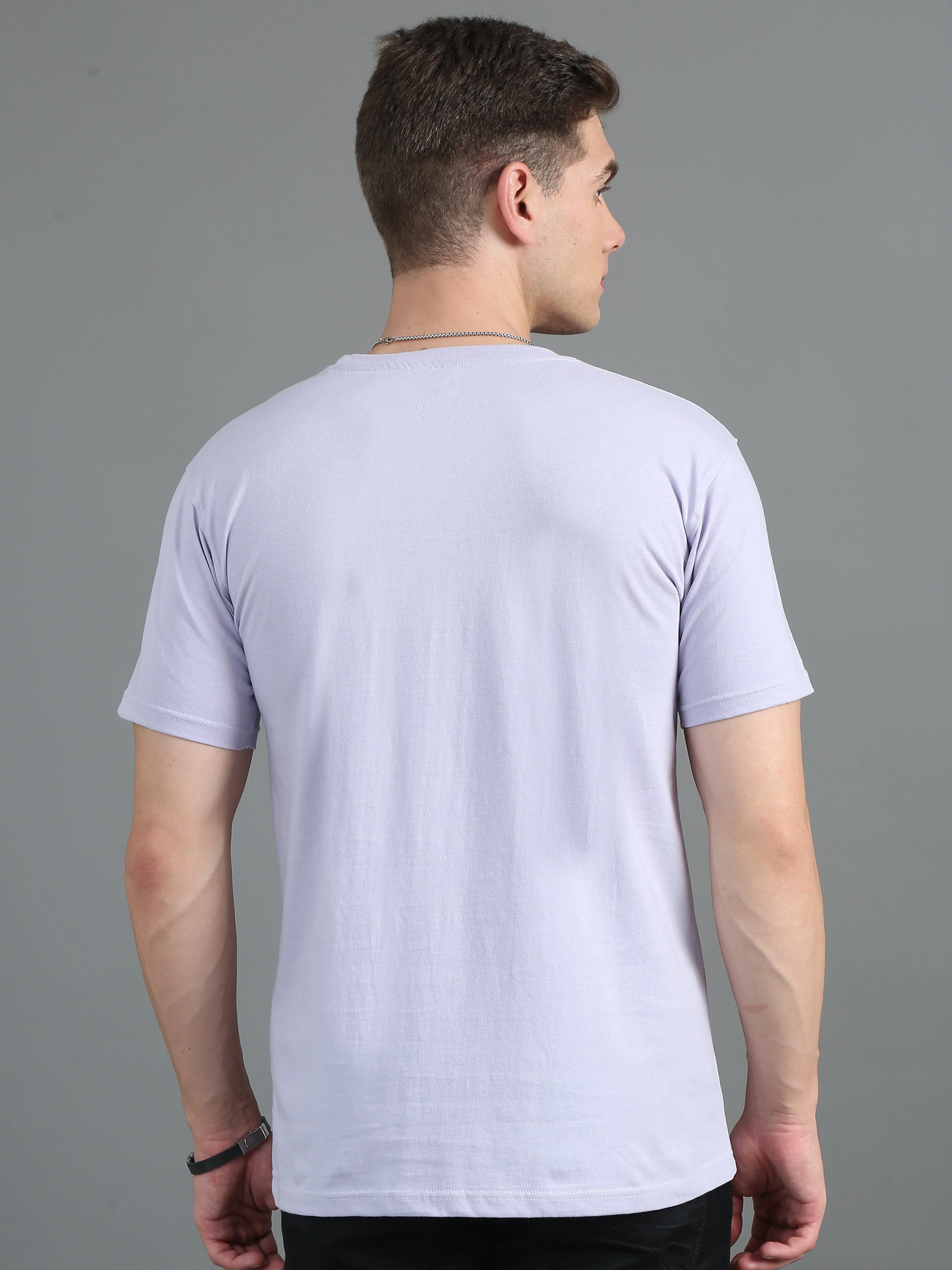 Men Plain Lavender T-Shirt - Image 2