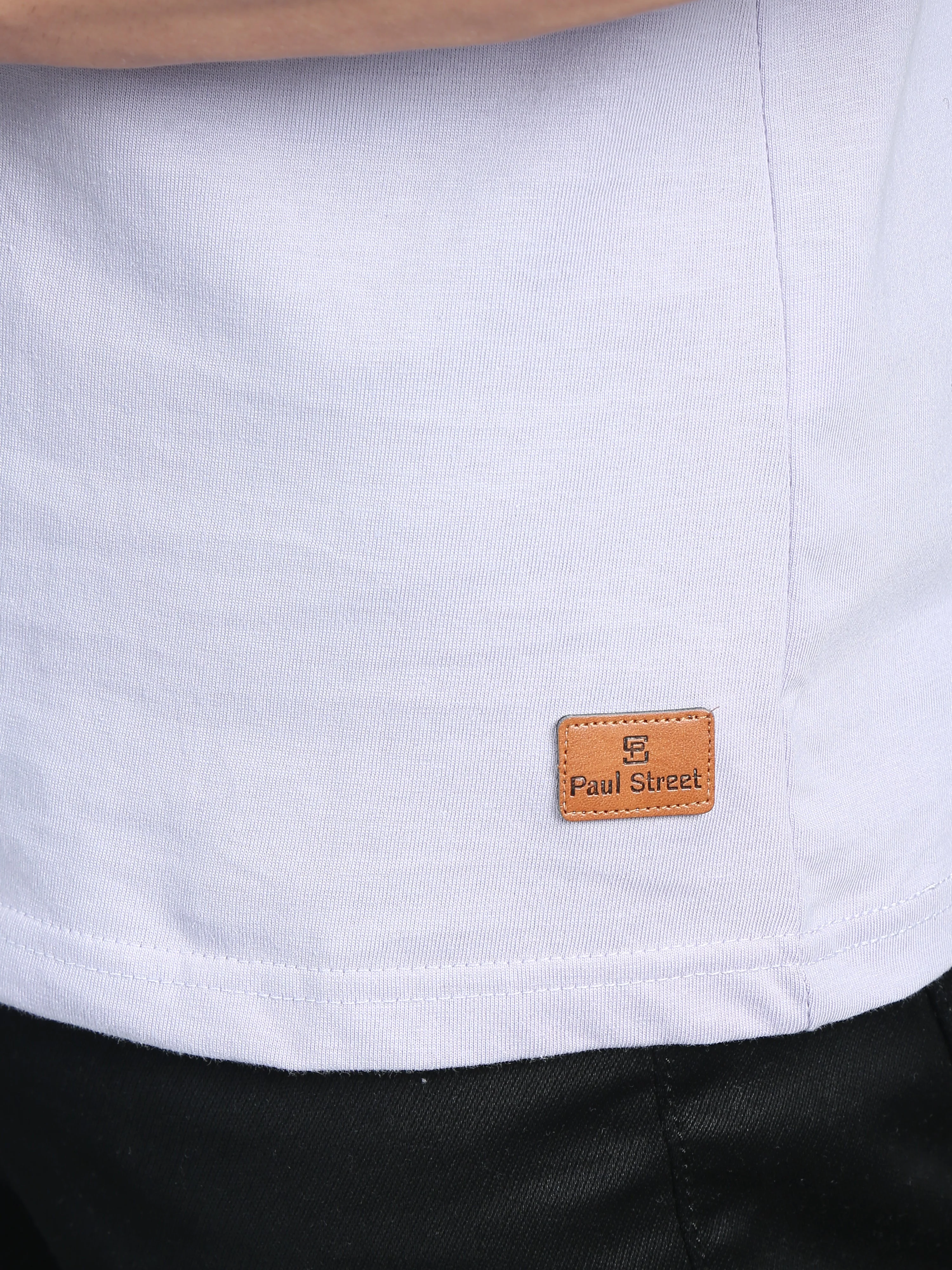 Men Plain Lavender T-Shirt - Image 4