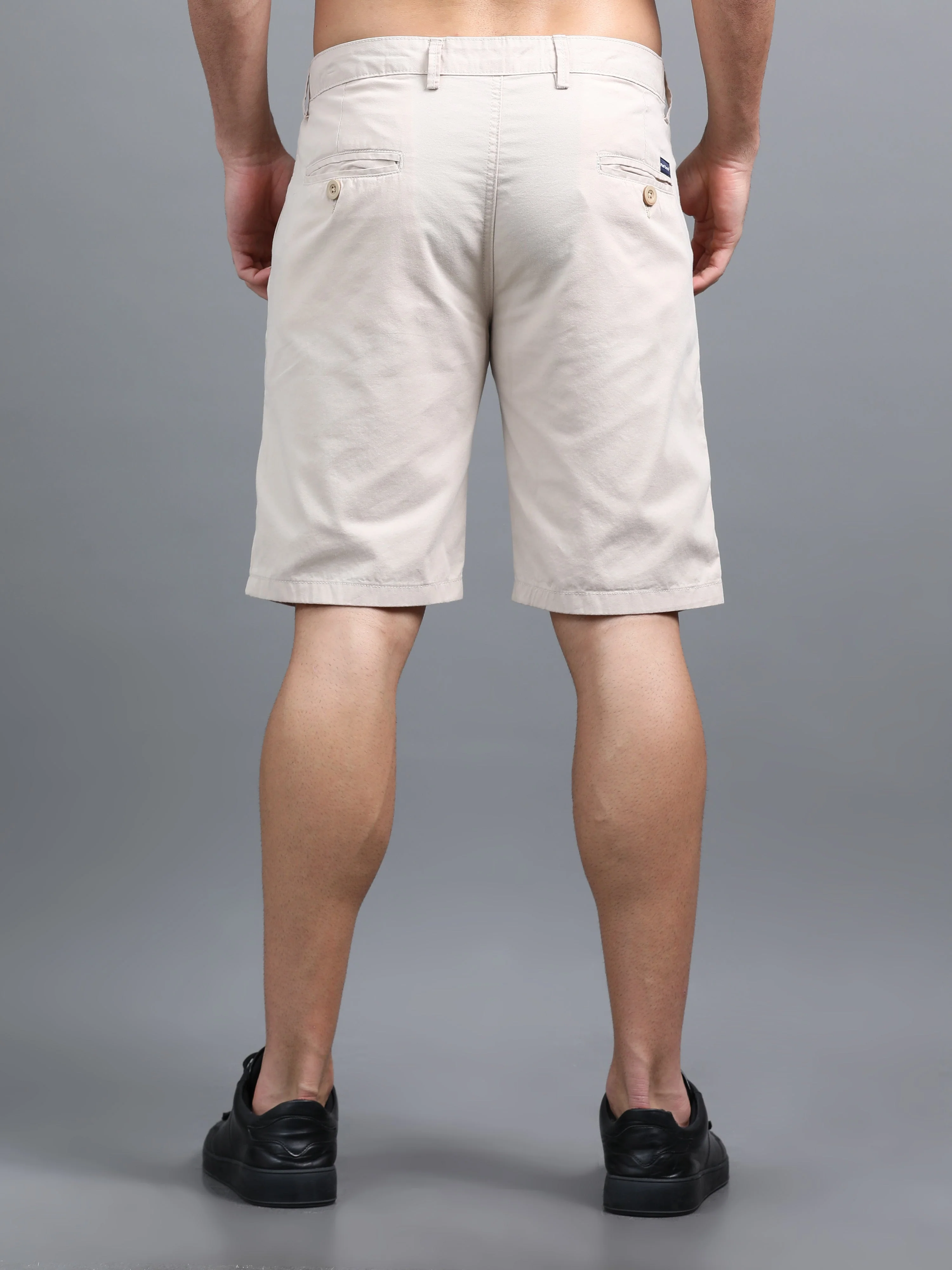 Men Pockit Beige Shorts - Image 2
