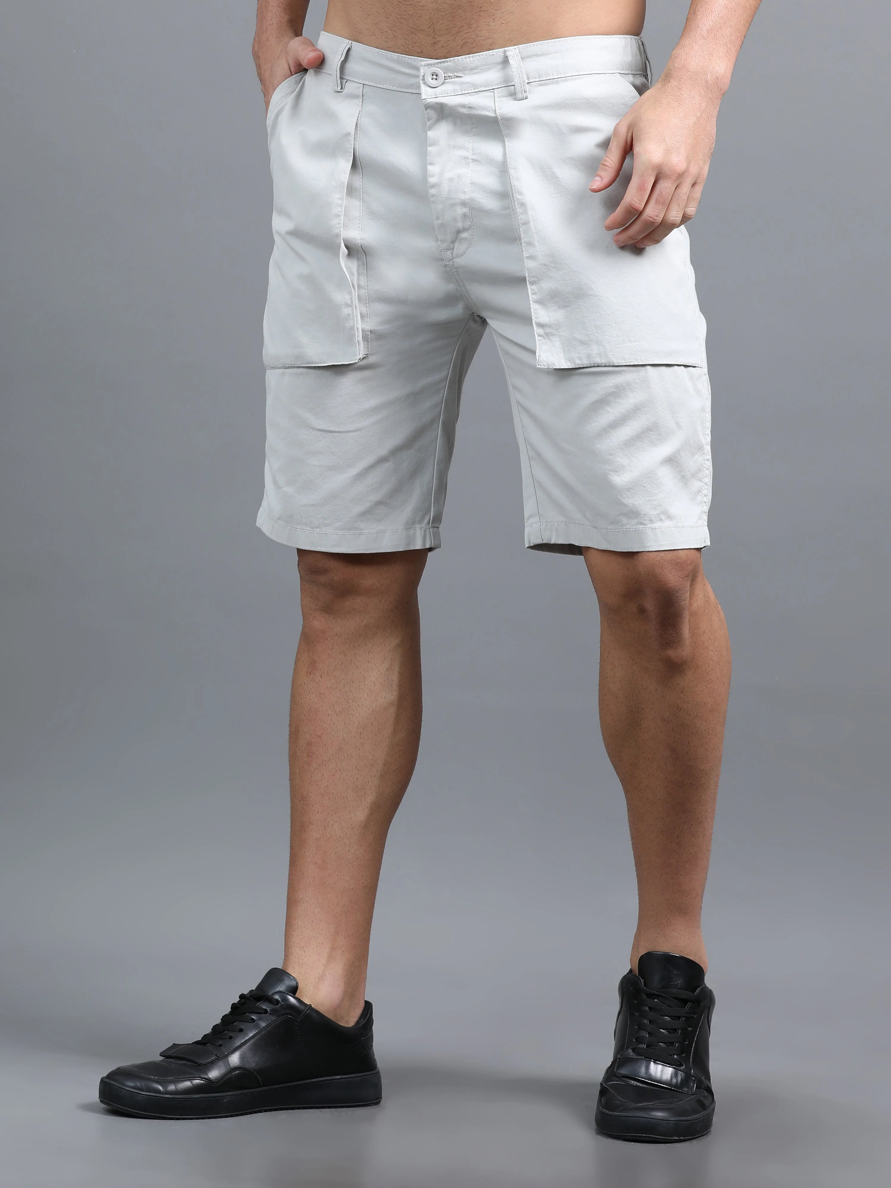 Men Pockit Grey Shorts - Image 7