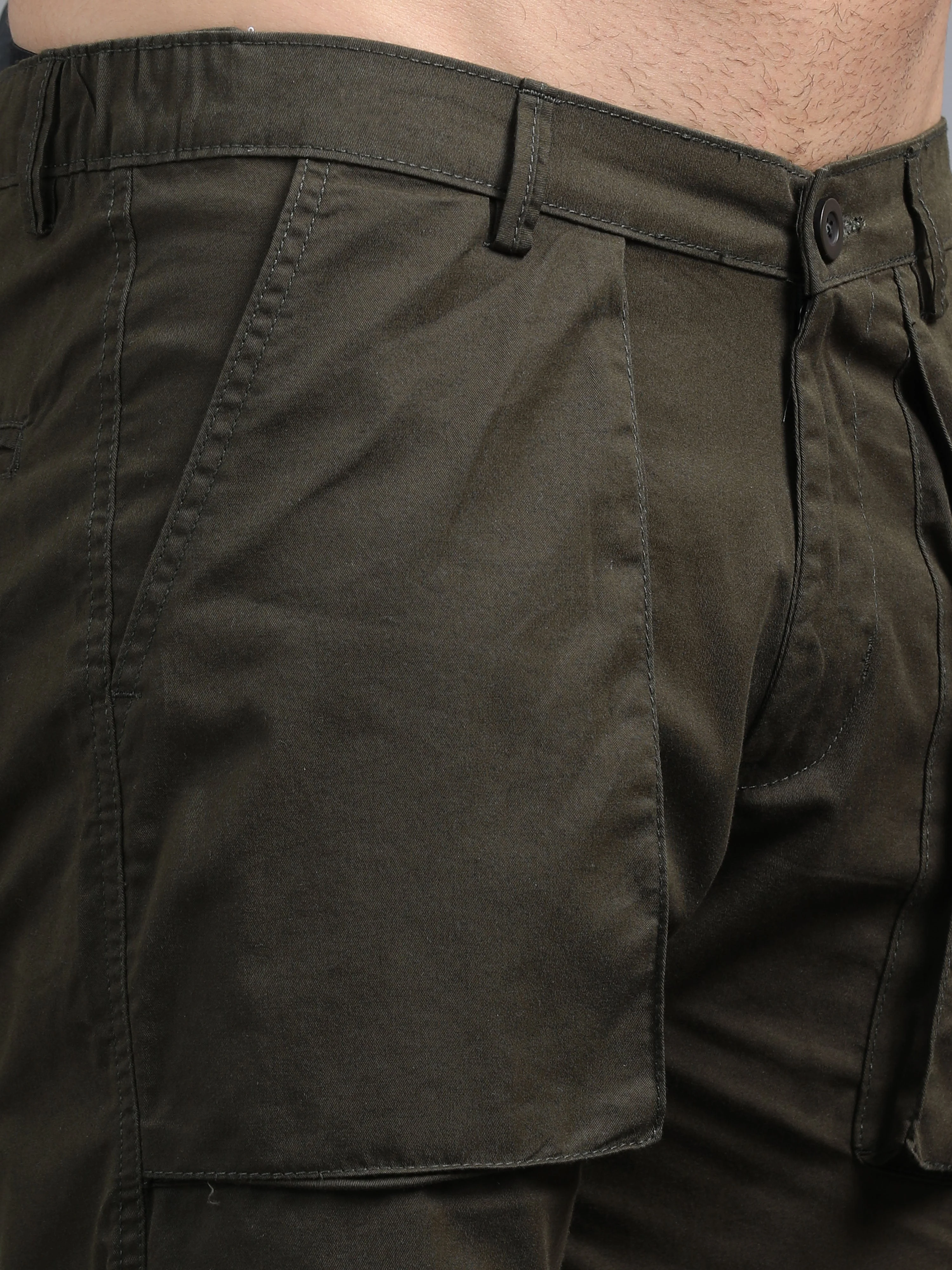 Men Pockit Olive Shorts - Image 4