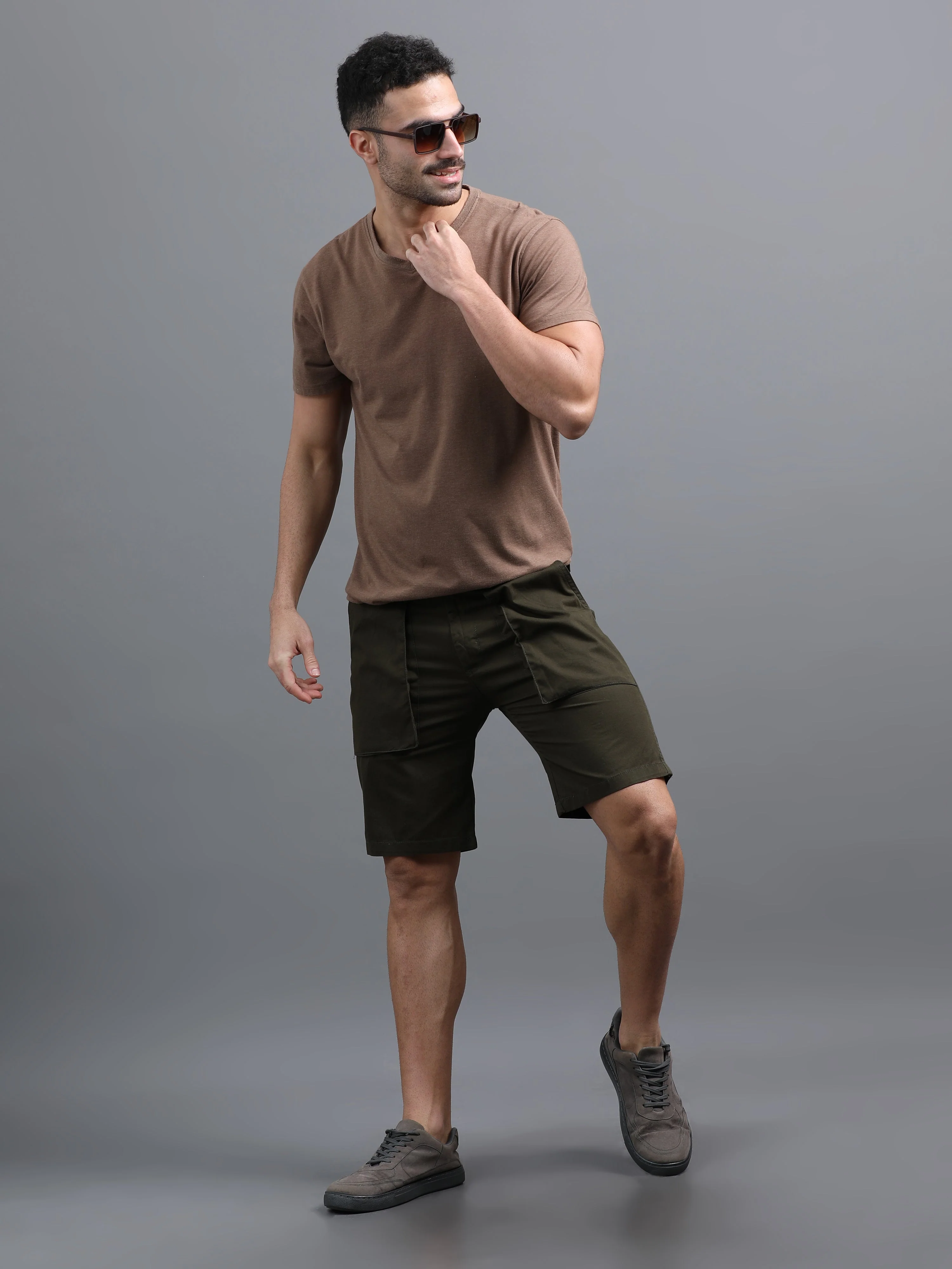 Men Pockit Olive Shorts - Image 5