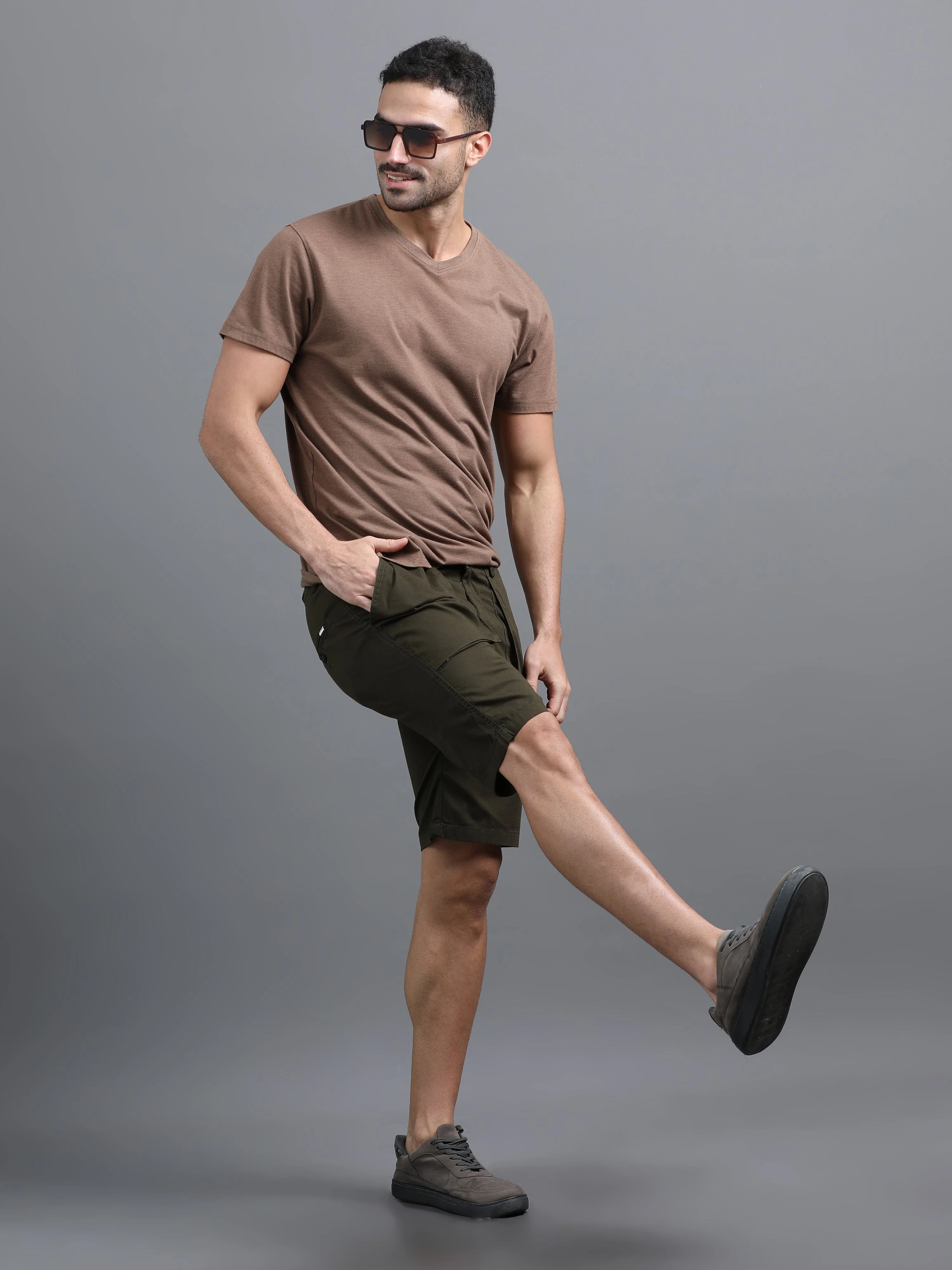 Men Pockit Olive Shorts - Image 6
