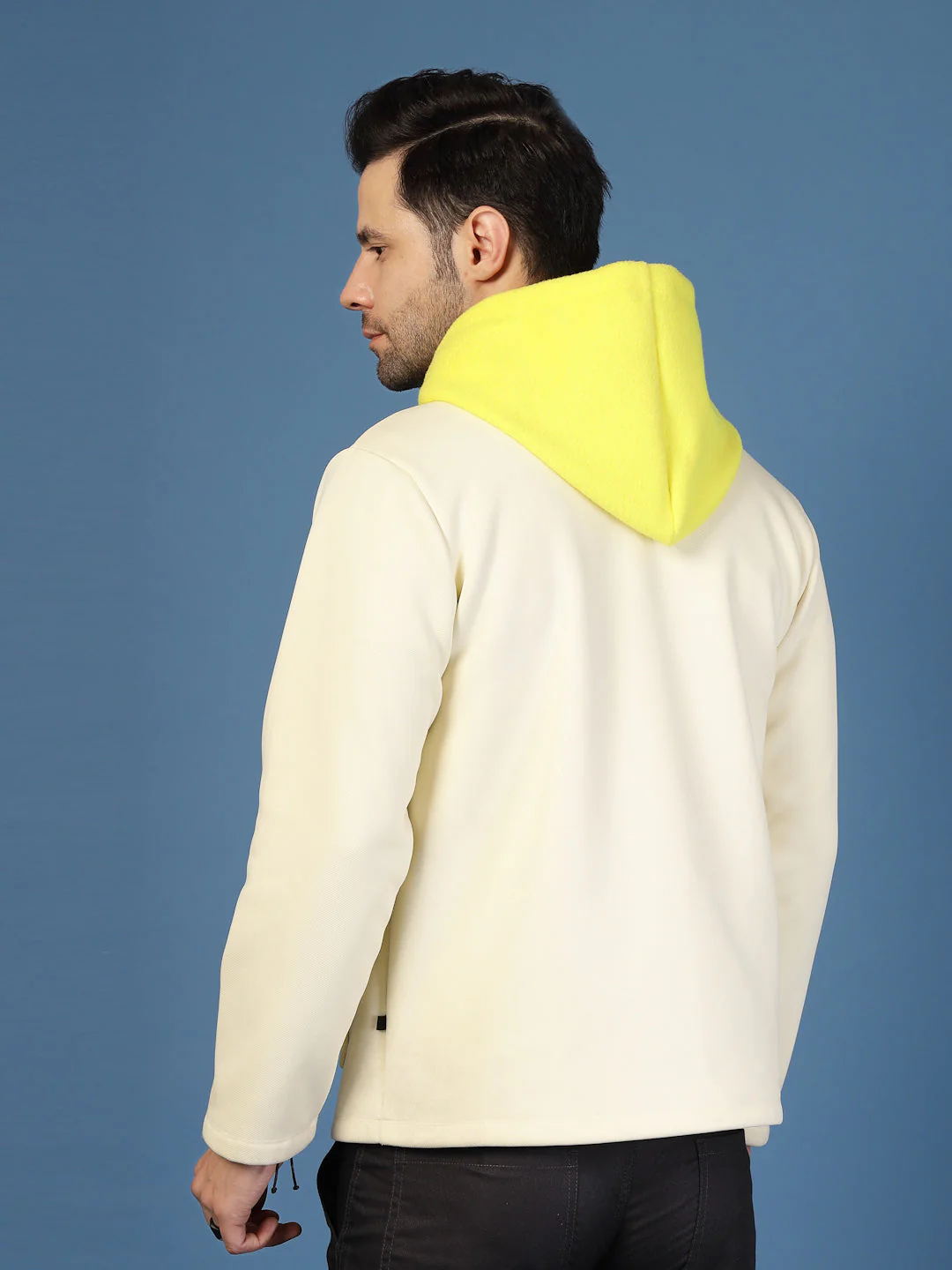 Men Polar Fleece Zipper Hooded Jacket - Image 3
