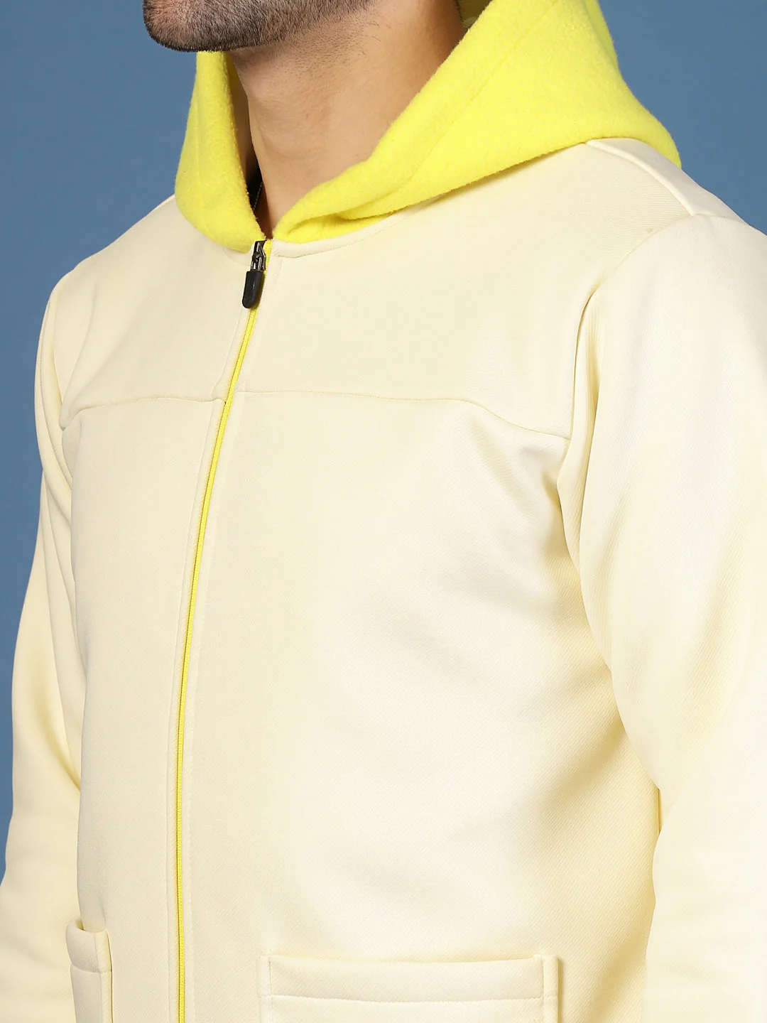 Men Polar Fleece Zipper Hooded Jacket - Image 4
