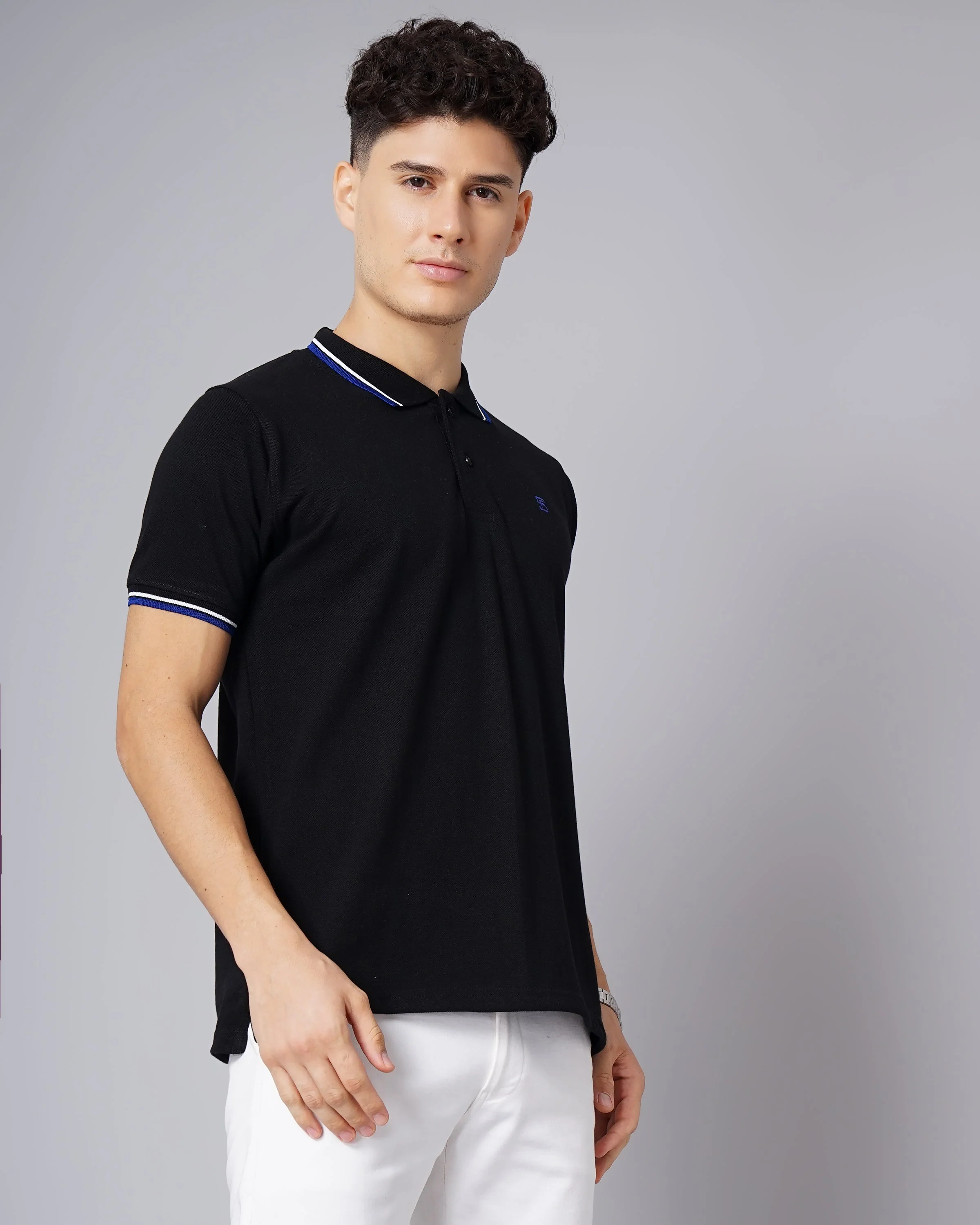 Men Polo Black T-Shirt - Image 5