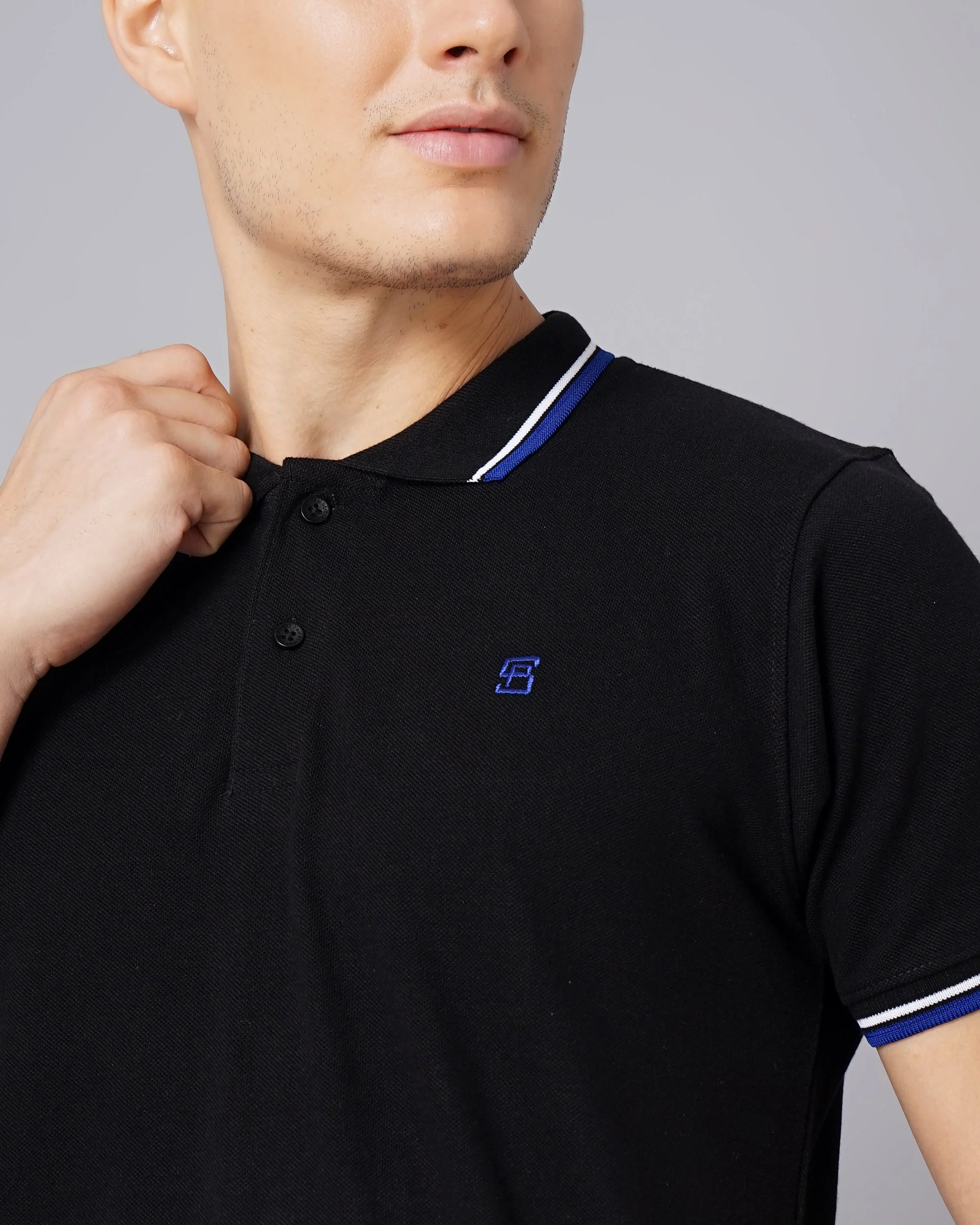 Men Polo Black T-Shirt - Image 6